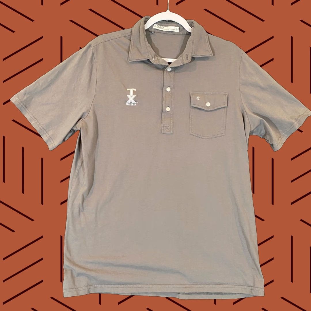 Vintage Criquet Polo Shirt Mens Large Gray Texas Whiskey Golf Casual S/S Peru Size US L / EU 52-54 / 3 - 1 Thumbnail