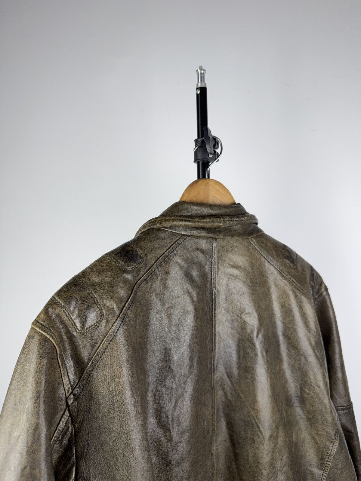 Leather Vintage 90s Genuine Leather MOTO Bomber Jacket Rock Punk Size US XL / EU 56 / 4 - 16 Thumbnail