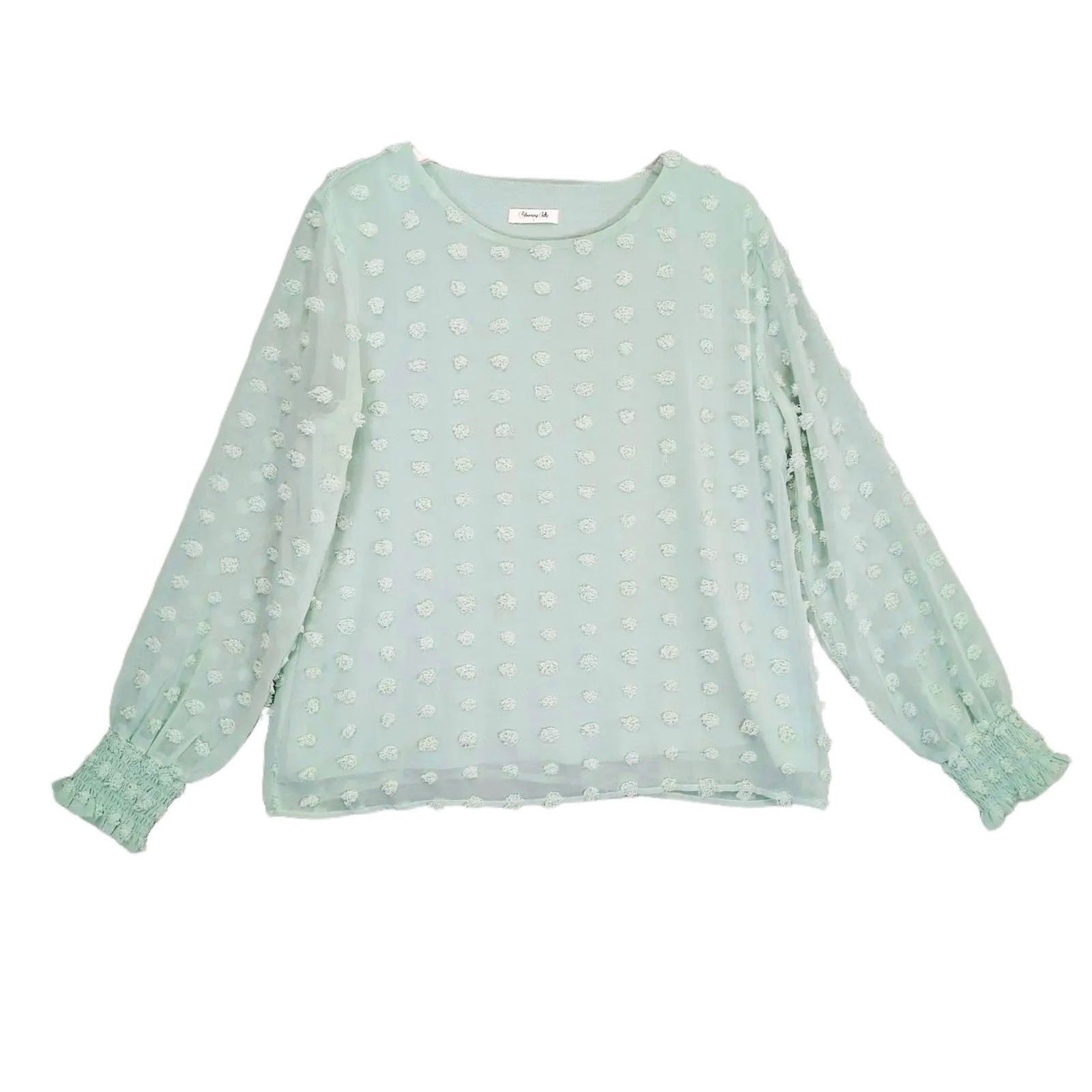 Other Blooming Jelly Women's L Sheer Chiffon Pom Pom Blouse Size L / US 10 / IT 46 - 2 Thumbnail