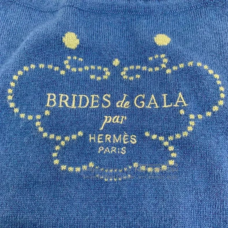 Hermes Hermes Blue patterned polka dot embroidery cashmere round- Size XS / US 0-2 / IT 36-38 - 5 Thumbnail