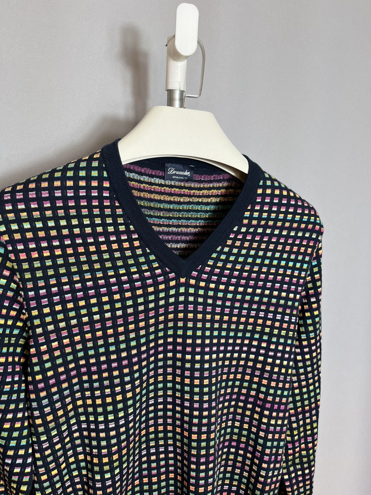 Drumohr Drumohr mens jamper plaid cotton luxury long sleeve sweater Size US L / EU 52-54 / 3 - 3 Thumbnail