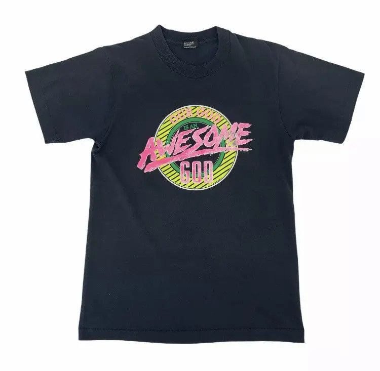 RARE Our God Is An Awesome God T Shirt ScreenStars Jesus USA