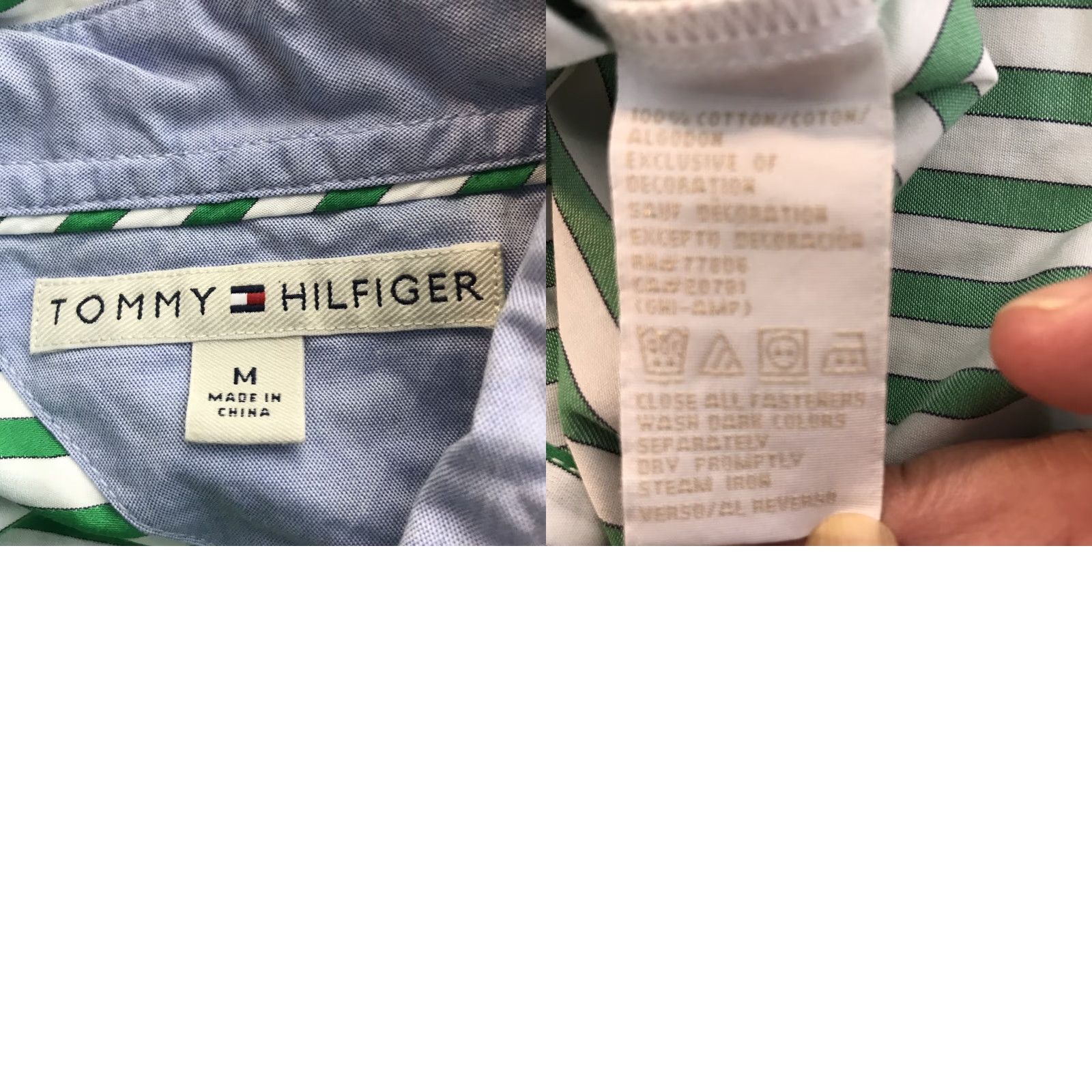 Tommy Hilfiger Tommy Hilfiger Grn/Wht Striped Business Button Up Womens Size M Size M / US 6-8 / IT 42-44 - 8 Thumbnail