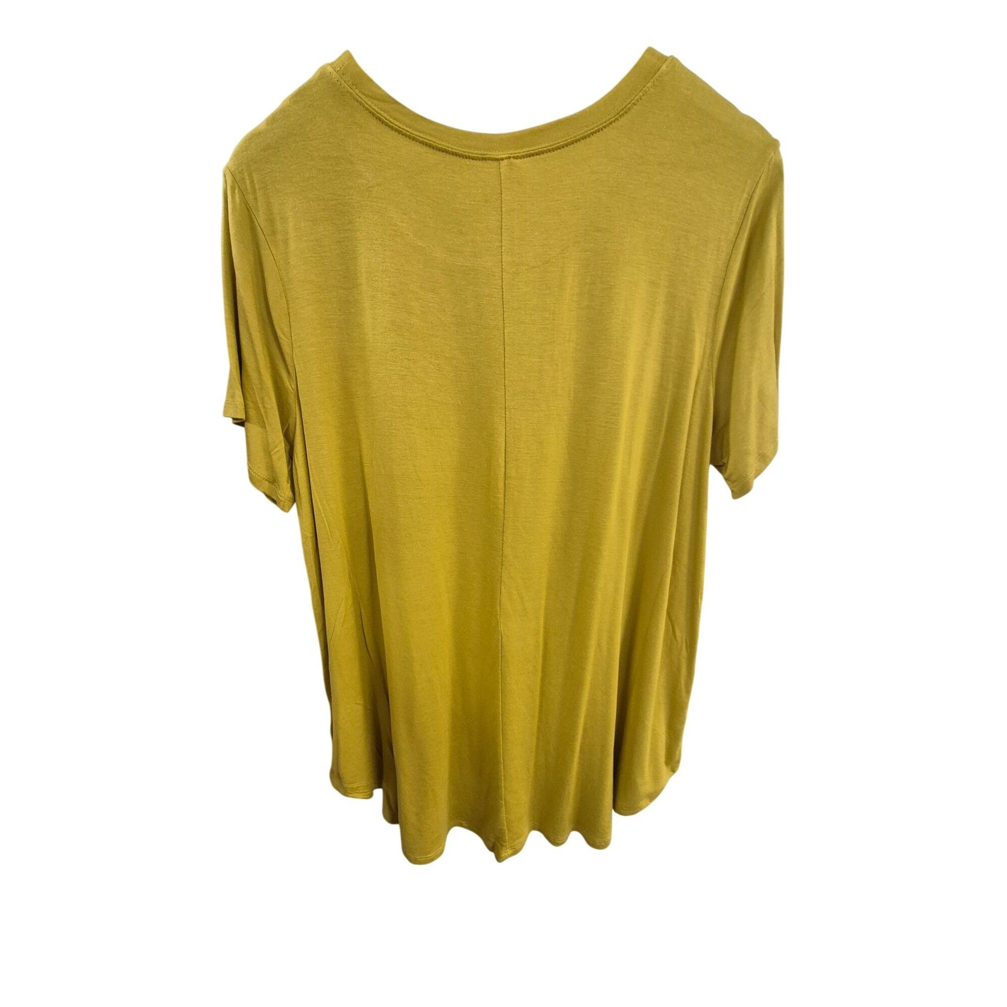 Other Premium Rayon Short Sleeve Round Hem & Neck MUSTARD 1X Size M / US 6-8 / IT 42-44 - 4 Thumbnail