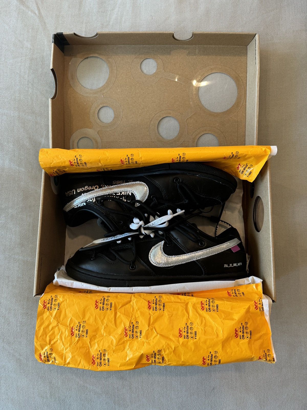 Nike × Off-White Nike x Off-White Dunk Low Lot 50 Sneaker Size US 8.5 / EU 41-42 - 1 Thumbnail