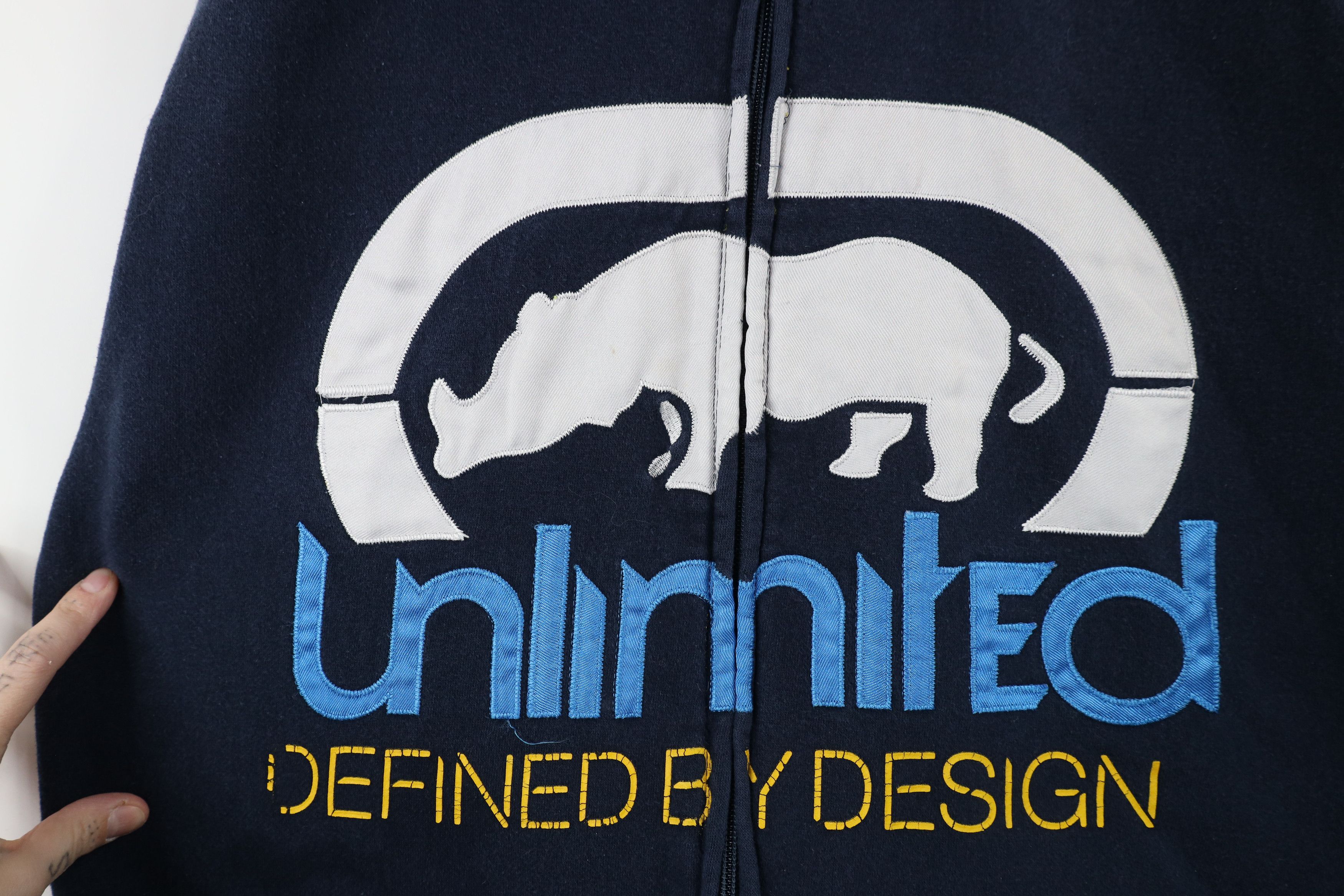 Ecko Unltd. × Vintage Vintage Y2K Ecko Unlimited Spell Baggy Full Zip Hoodie Blue Size US L / EU 52-54 / 3 - 4 Thumbnail