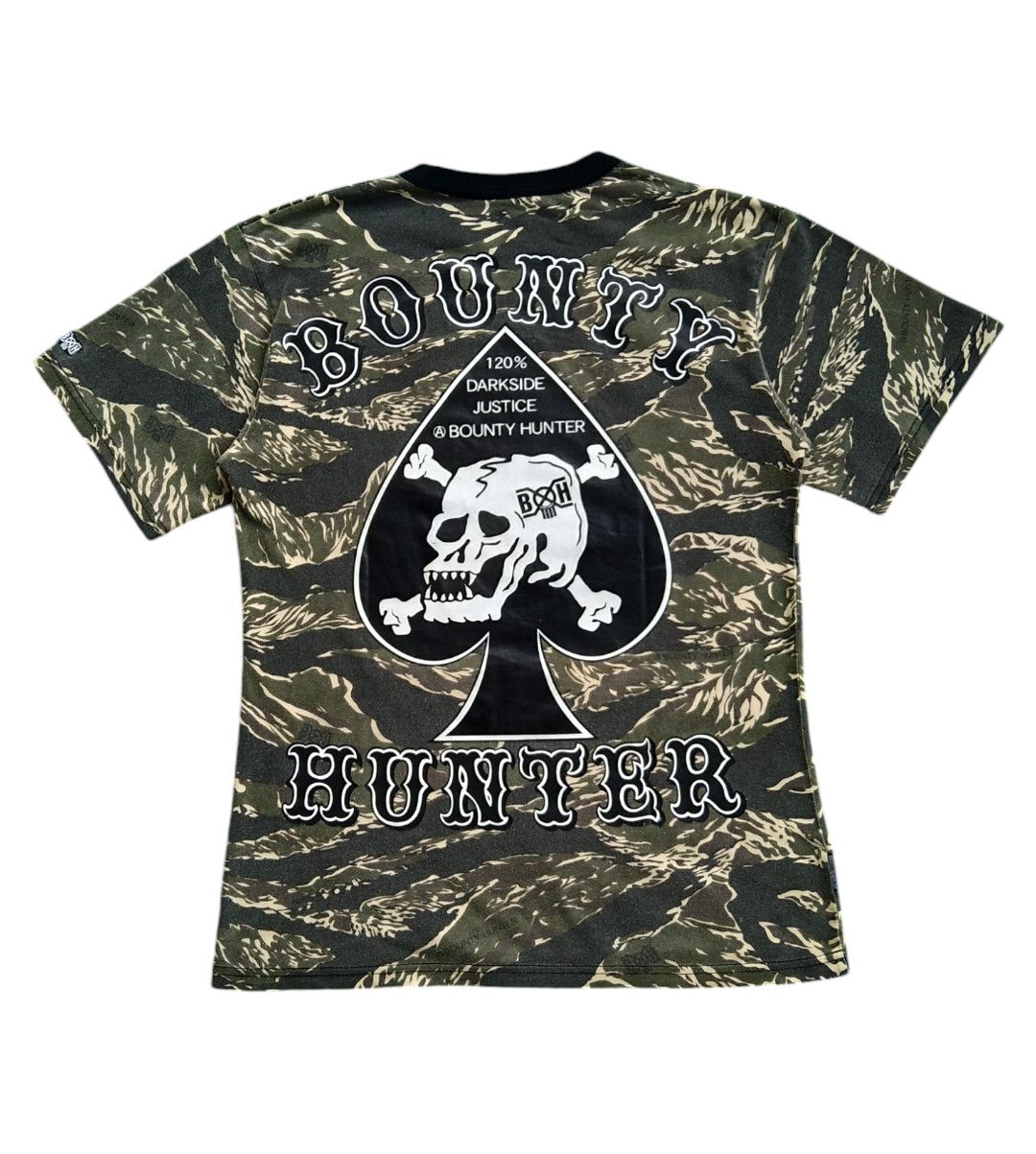 Bounty Hunter × If Six Was Nine Vtg 00s Bounty Hunter Skull Print Tiger Stripe Camo T shirt Size US M / EU 48-50 / 2 - 2 Thumbnail