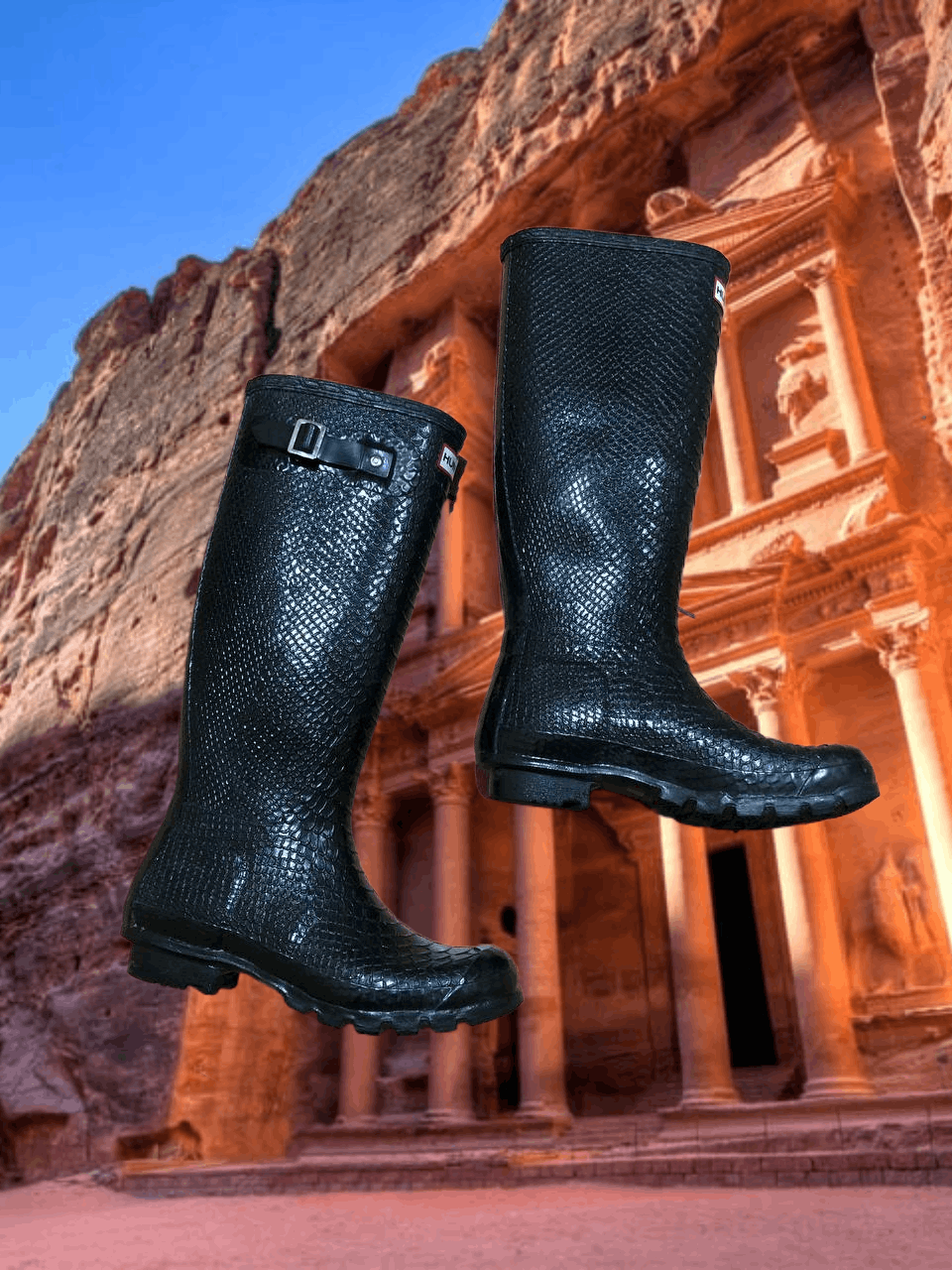 Hunter Vintage Boots black Hunter logo Y2K streetwear Size US 5.5 / EU 38 - 1 Thumbnail