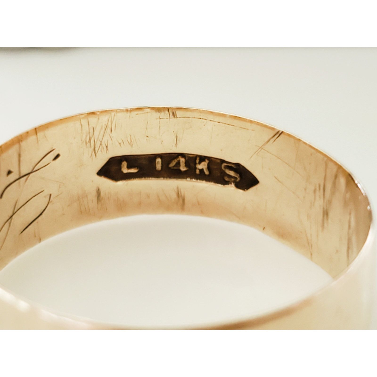 Unknown London Vintage Victorian 14K Rose Gold Engraved Wide Band Ring Size ONE SIZE - 3 Thumbnail