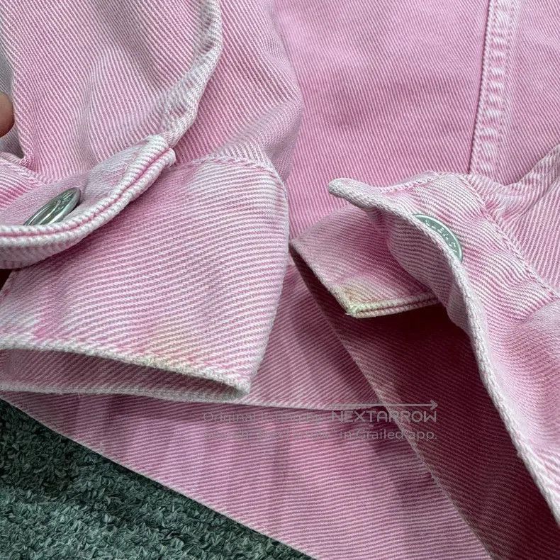 Balenciaga Balenciaga Embroidered Pink Denim Jacket. Size US M / EU 48-50 / 2 - 5 Thumbnail