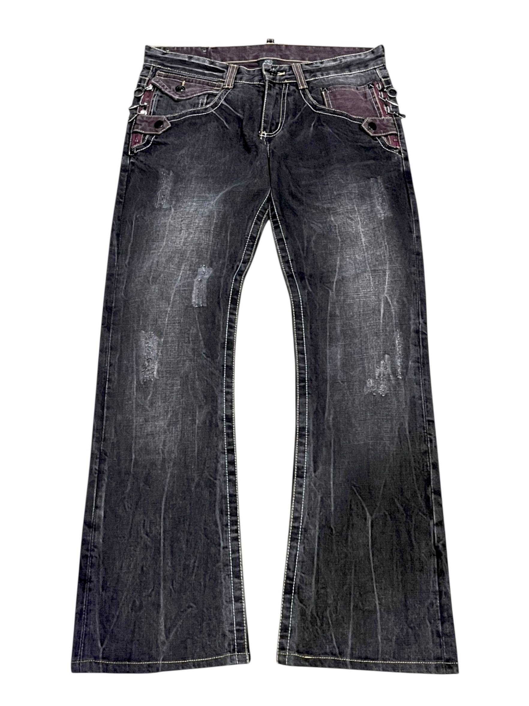 semanticdesign FYE🤘🏼SEMANTIC DESIGN Punk Multi Head Zipper Clawmark Flare Size US 30 / EU 46 - 5 Thumbnail