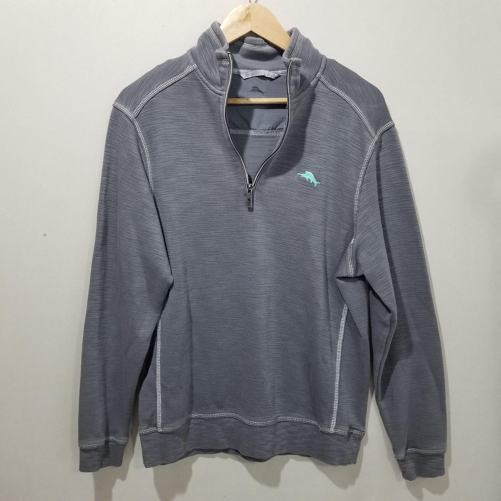 Tommy Bahama Tommy Bahama Tobago Bay Half Zip Men’s Small Gray Aqua Size US S / EU 44-46 / 1 - 2 Thumbnail