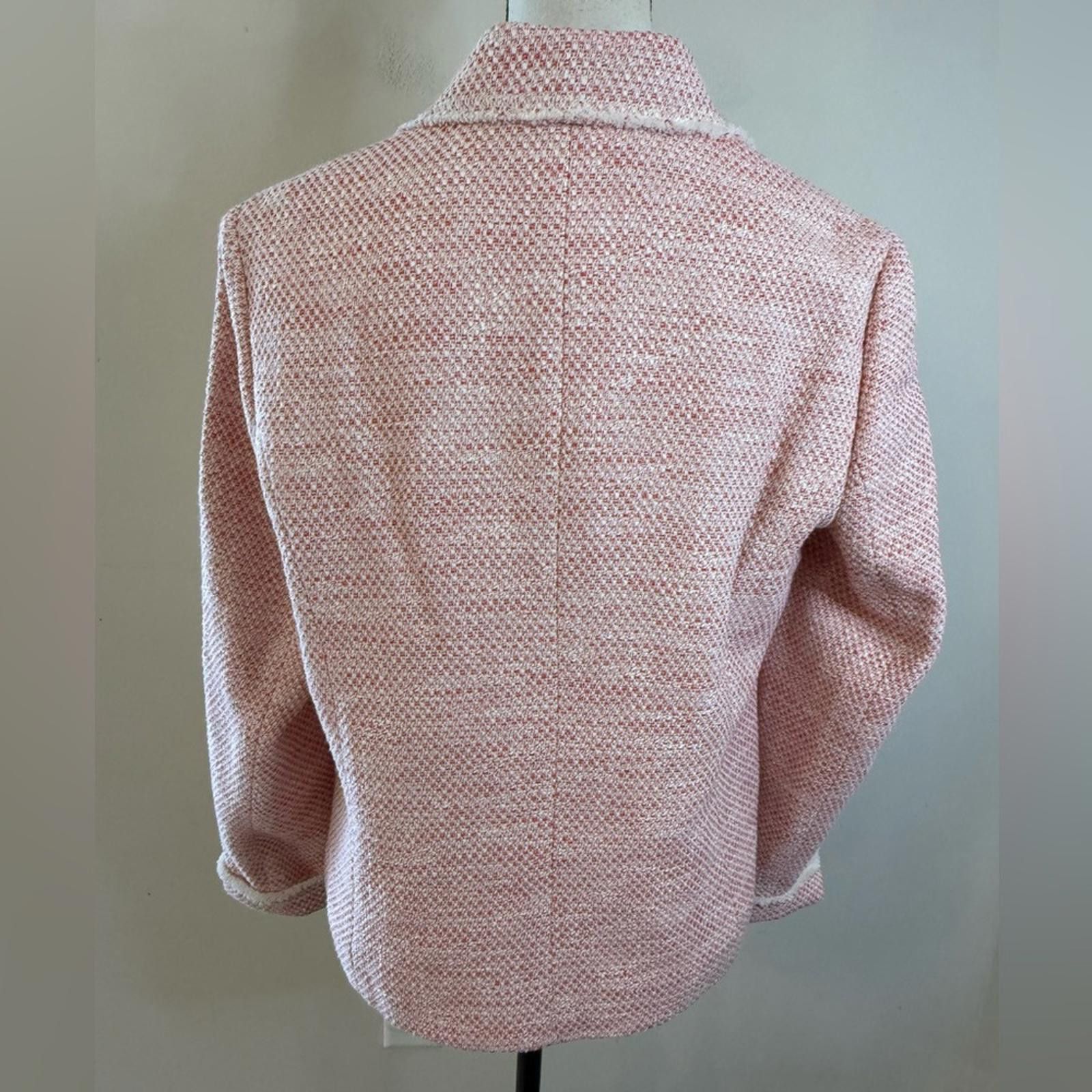 Other J. Jill pink & white tweed blazer jacket SZ M Size M / US 6-8 / IT 42-44 - 4 Thumbnail