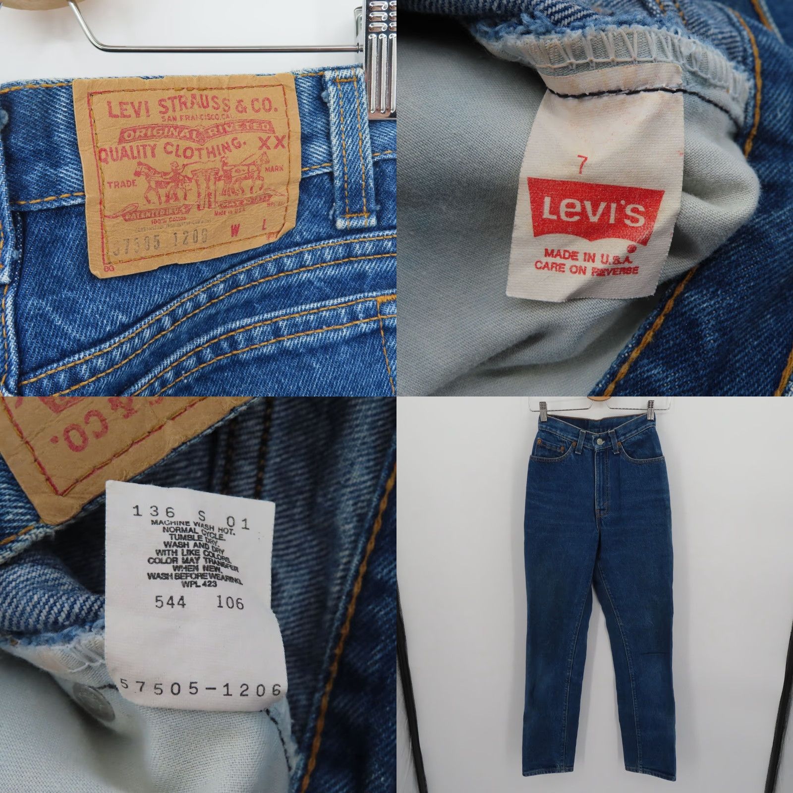 Levi's VINTAGE Levi's 505 Jeans Women Juniors 7 Blue Denim USA All Cotton Regular Straight 1980s Size 28" / US 6 / IT 42 - 8 Thumbnail