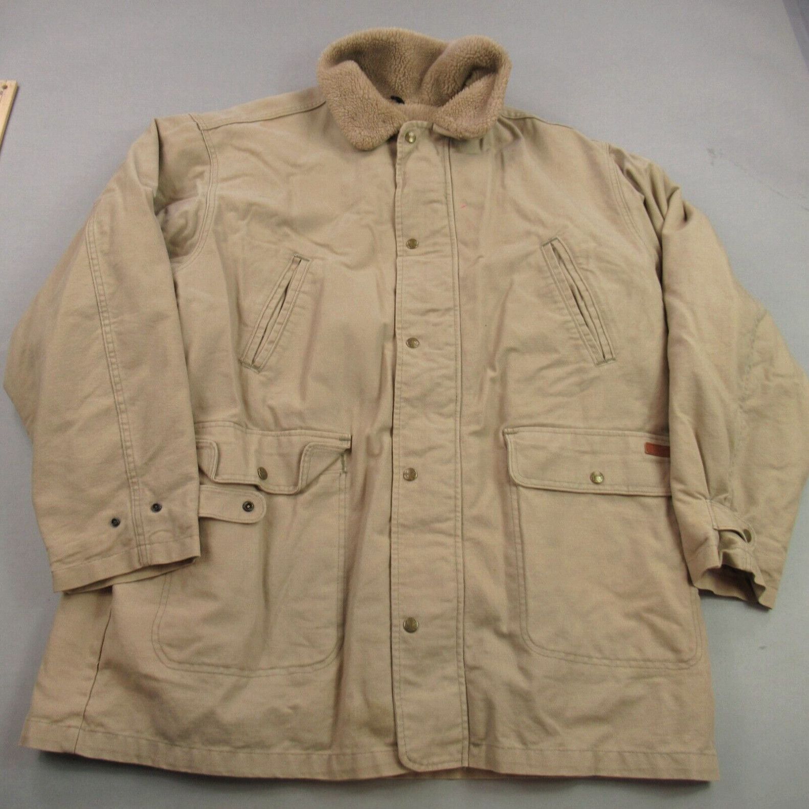 image of Ll Bean Coat Extra Large Tan Hunting Coat Fleece Liner Chore Barn Vintage Usa in White (Size XL)