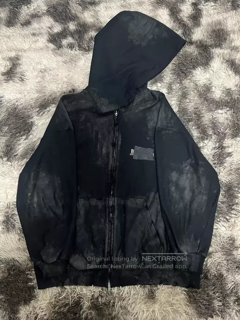 Balenciaga Balenciaga Mud-dye tape Coke blocked zipper hooded sweater Size US M / EU 48-50 / 2 - 1 Thumbnail