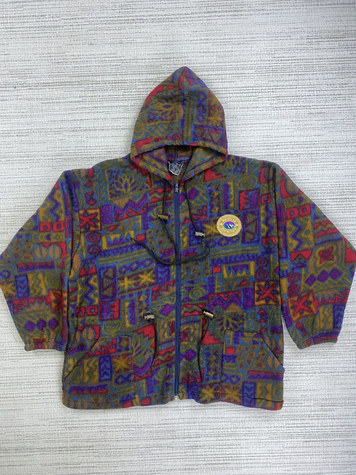 Vintage × Whistles Vtg 90s Whistler Blackcomb Full Navajo Printed Fleece Size US L / EU 52-54 / 3 - 1 Thumbnail