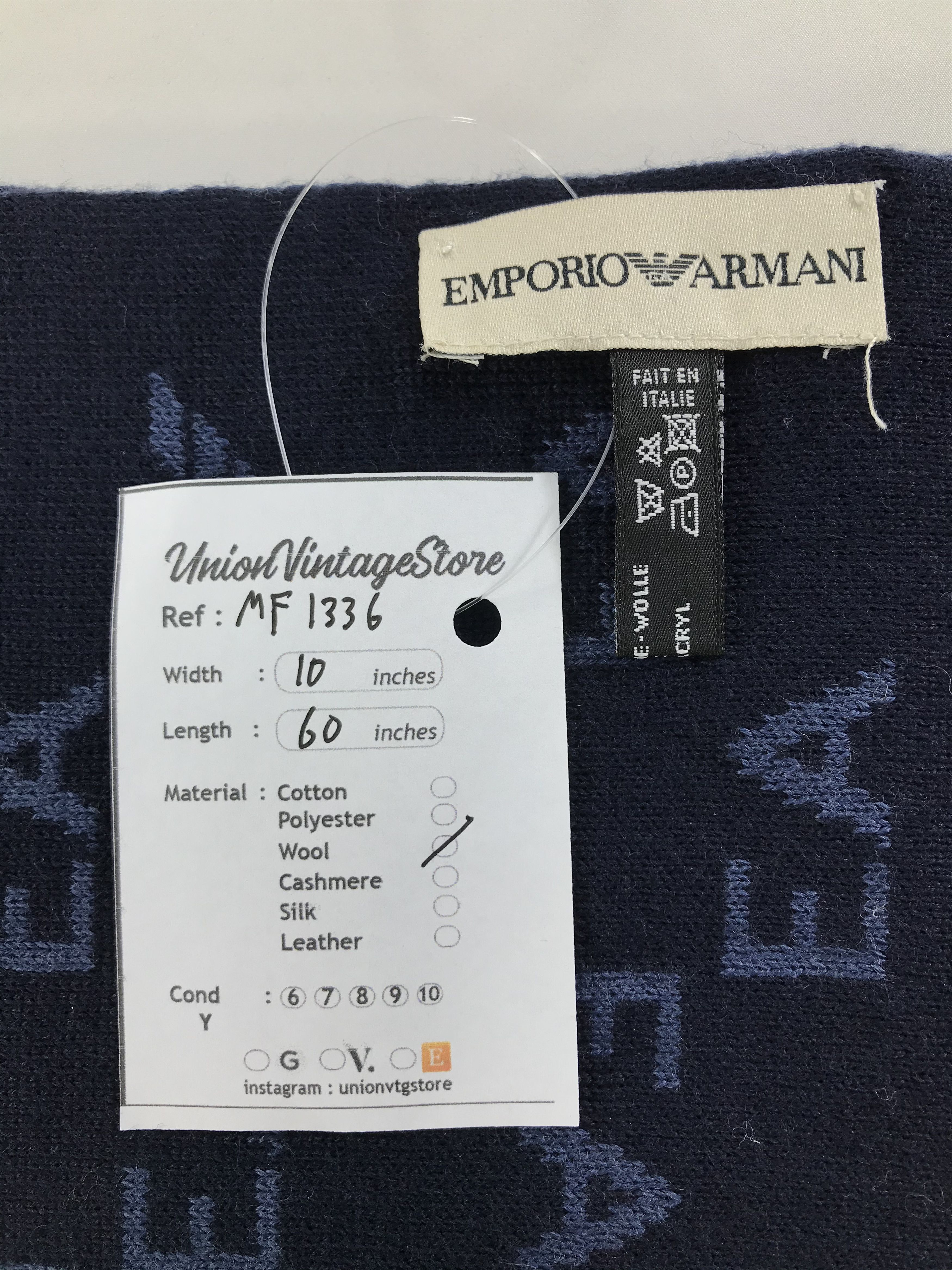 Emporio Armani Vintage Emporio Armani Scarf/Muffler/Neckwear MF1336 Size ONE SIZE - 4 Thumbnail