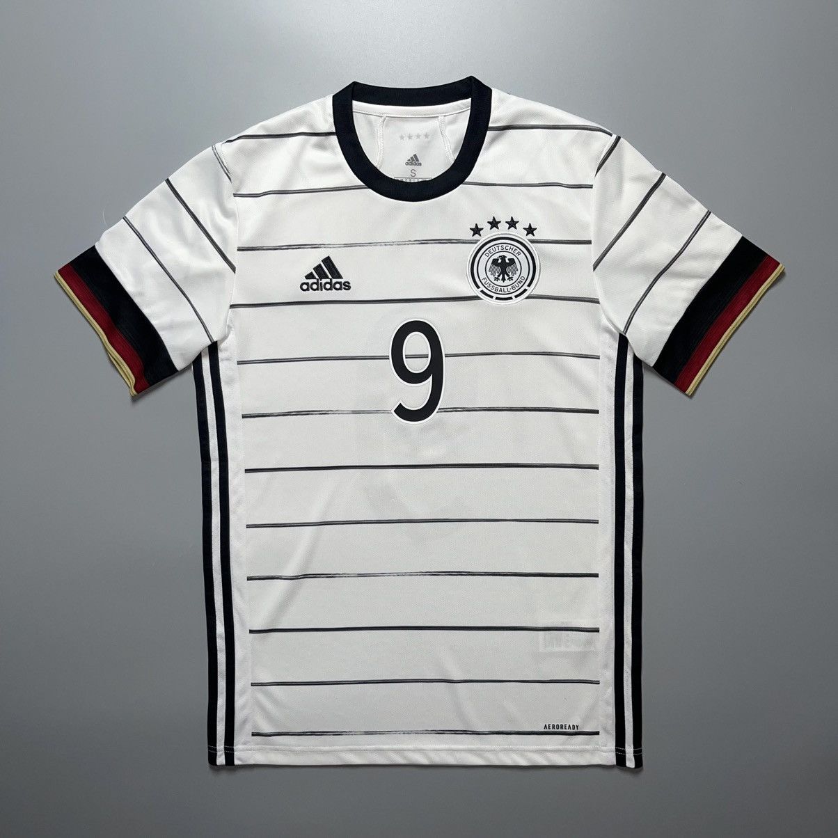 Adidas GERMANY ADIDAS 2020 EURO FOOTBALL HOME JERSEY #9 VOLLAND Size US S / EU 44-46 / 1 - 2 Thumbnail
