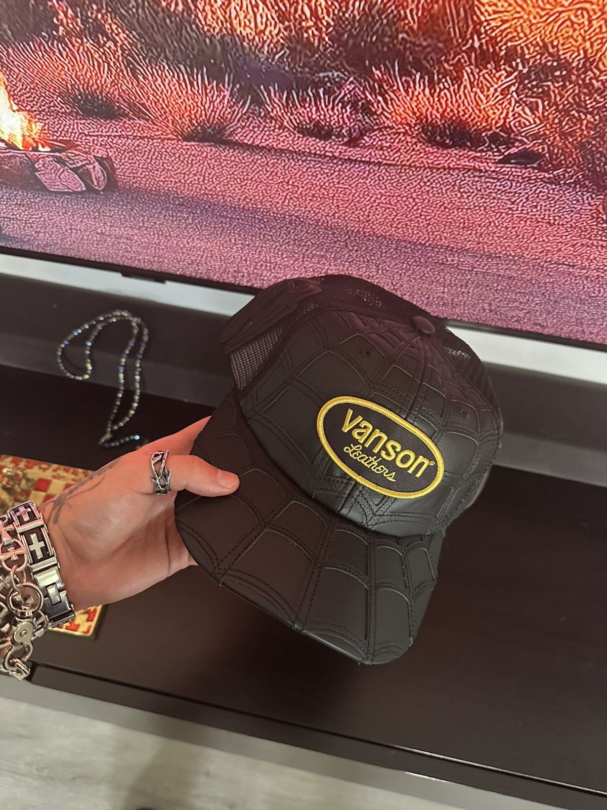 Supreme × Vanson Leathers Supreme Vanson Leathers SpiderMan Mesh Back 5-Panel Hat Size ONE SIZE - 8 Thumbnail