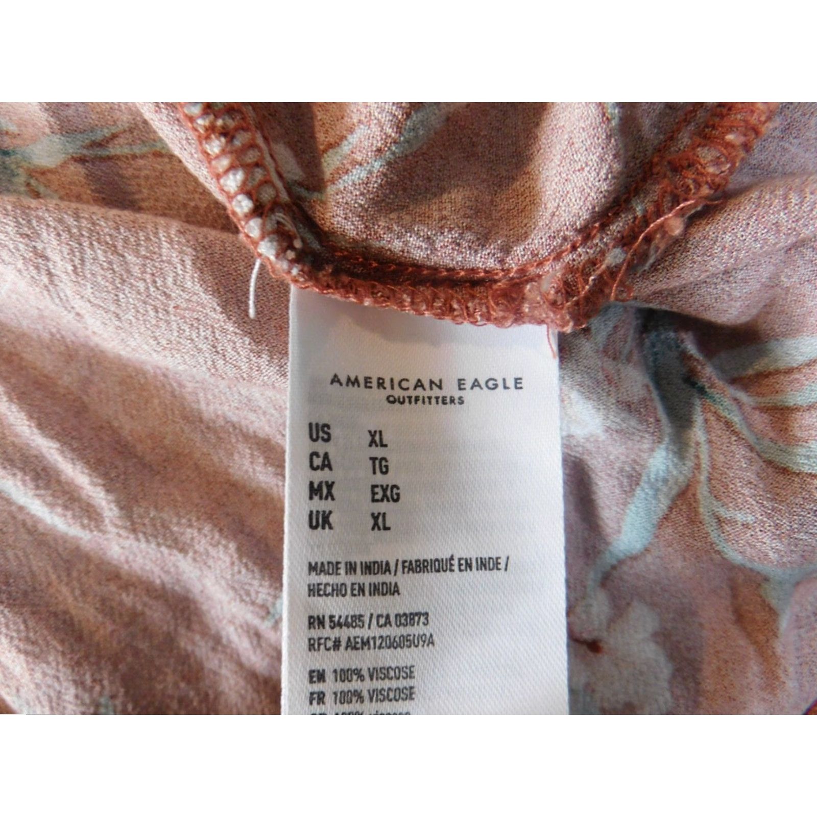 American Eagle Outfitters American Eagle Outfitters Blouse Womens XL Orange Floral Raglan Sleeve Long Sleeve Knit Viscose Basic Casual All Seasons Modern Size XL / US 12-14 / IT 48-50 - 6 Thumbnail