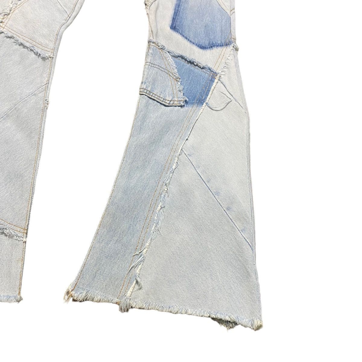 Japanese Brand JUNGLE CAT Reworked Recylce Paper Denim Flare Jeans Size US 28 / EU 44 - 8 Thumbnail