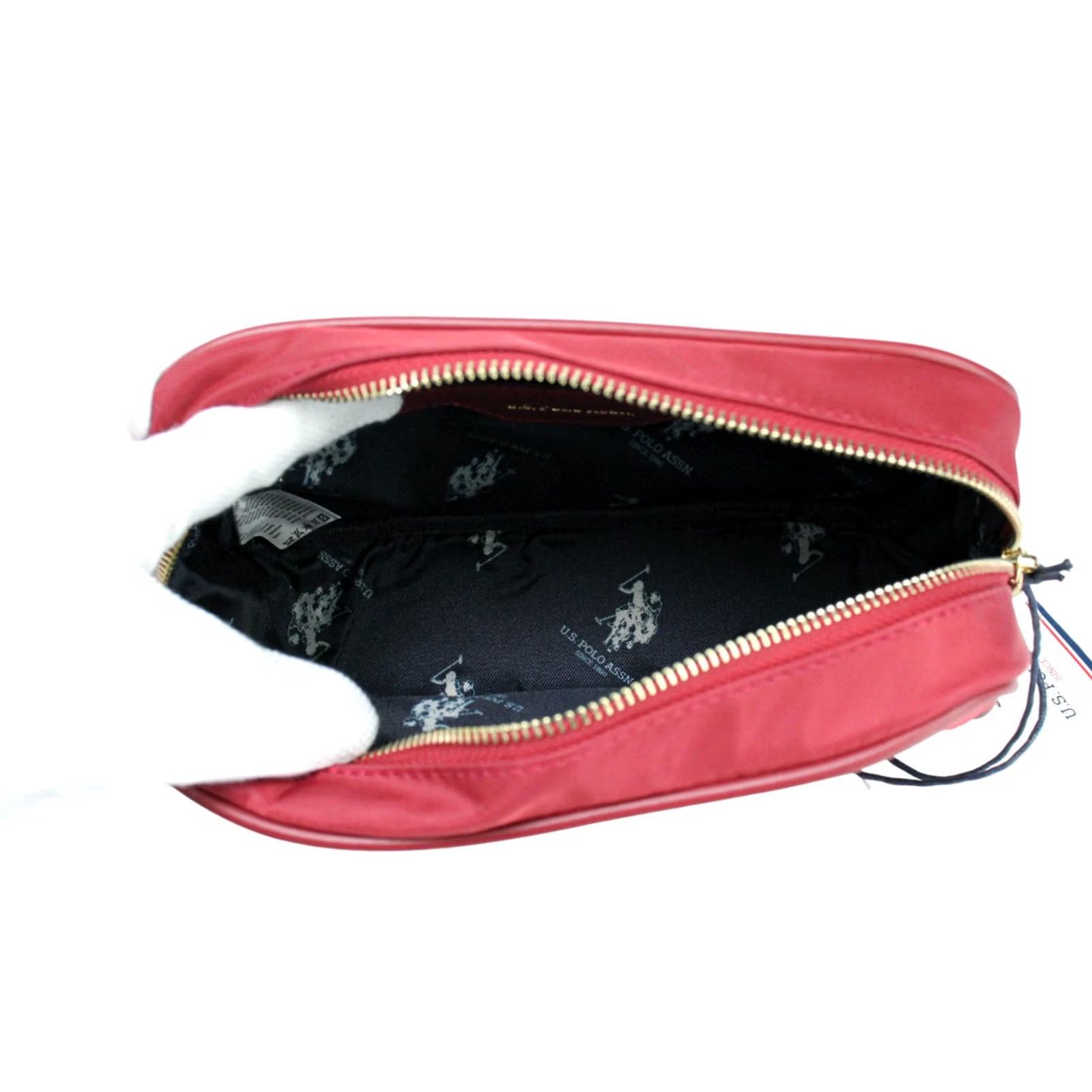 Vintage US POLO ASSN. Houston Beauty Bag Women's one size Zipped Dark Red Size ONE SIZE - 4 Thumbnail