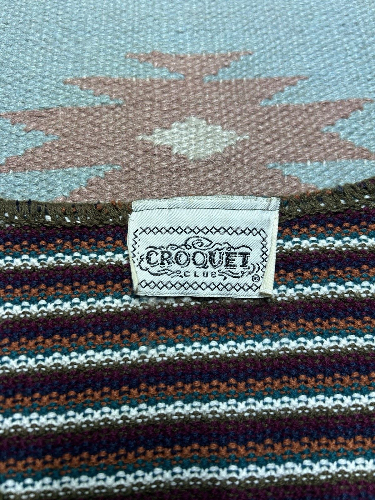 Vintage 90s croquet club sweater acrylic knit shirt striped boxy L Size L / US 10 / IT 46 - 5 Thumbnail