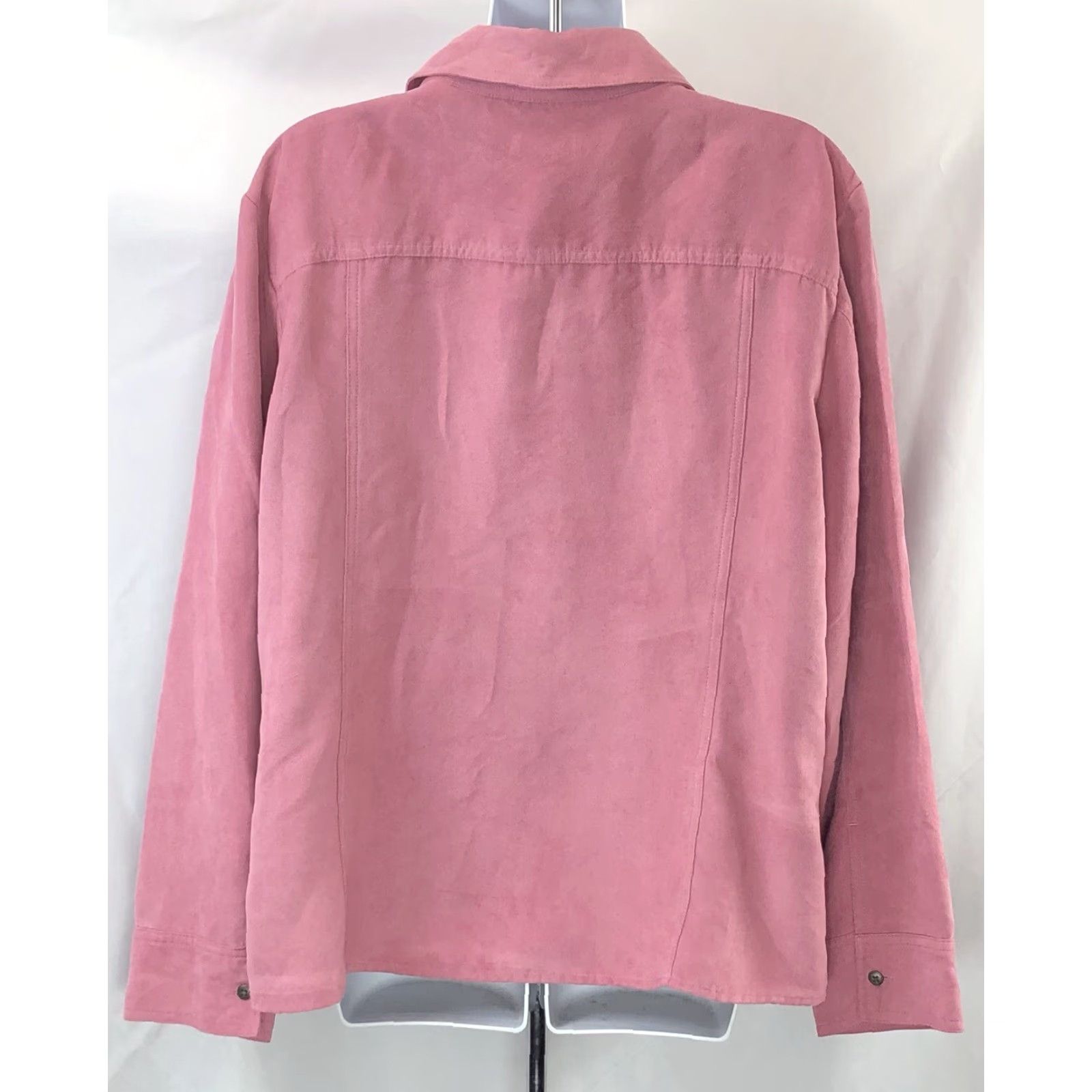Croft & Barrow Croft Barrow Shacket Top XL Pink Button-Up Pockets Croft Barrow Micro Suede Shacket Top XL Pink Button Up Pockets Western Cottage Size XL / US 12-14 / IT 48-50 - 3 Thumbnail