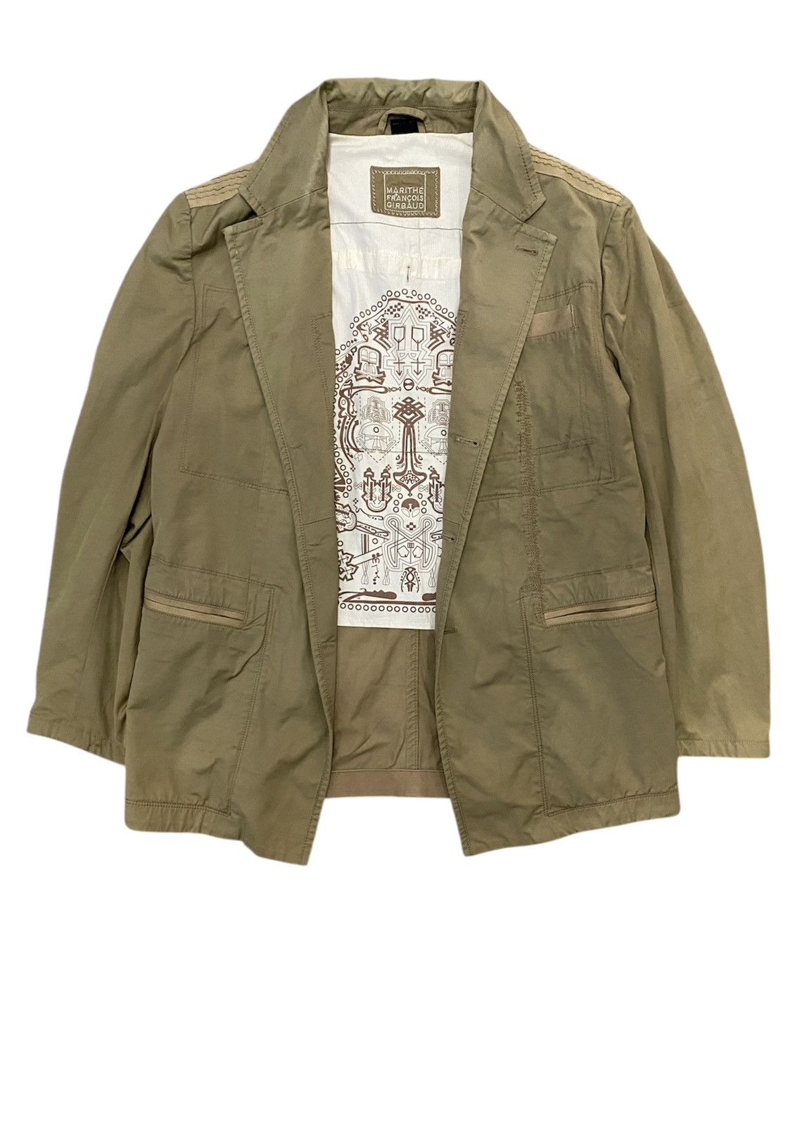 Marithe + Francois Girbaud 2000s Marithe Francois Girbaud Repair tribal Distress Jacket Size US L / EU 52-54 / 3 - 1 Thumbnail