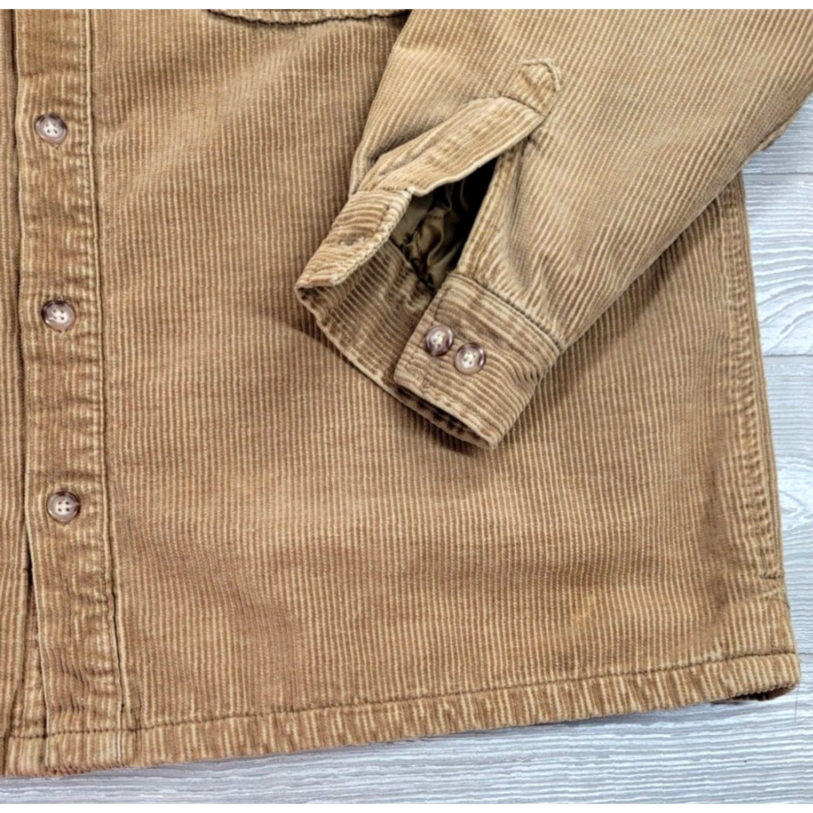 Gap VINTAGE Gap Heavy Shirt Corduroy Quilted Lined Button Up Shacket Brown Men XL 90s Shacket Shirt Mens Size US XL / EU 56 / 4 - 4 Thumbnail