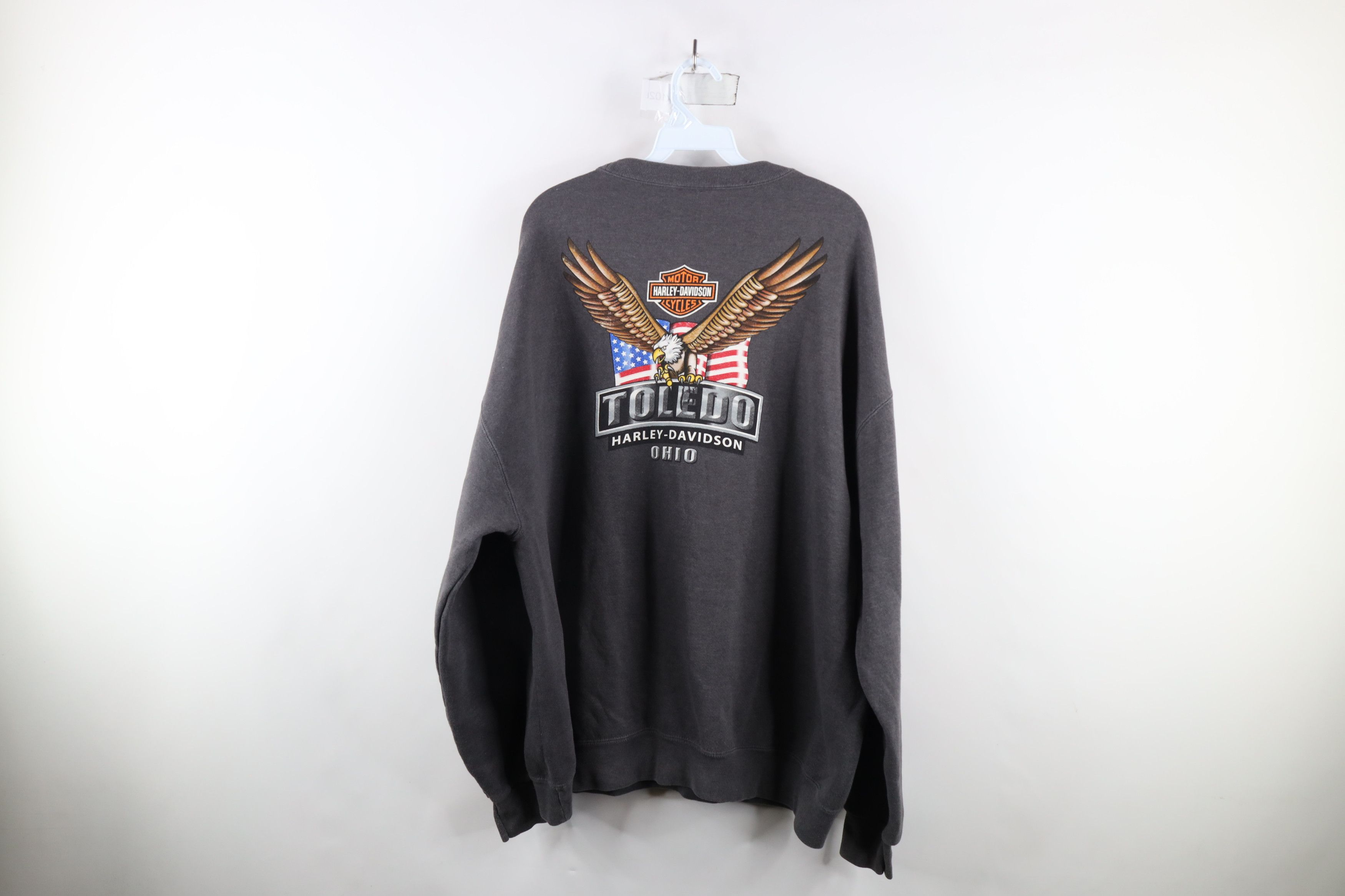 Harley Davidson Vintage Y2K 2007 Harley Davidson Out Eagle Flames Sweatshirt Size US XXL / EU 58 / 5 - 12 Thumbnail