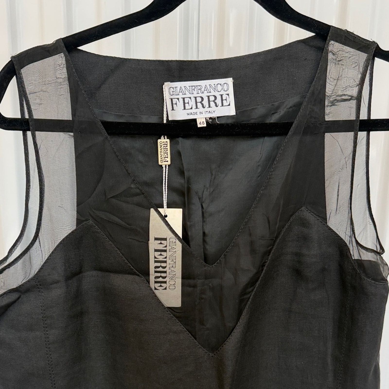 Gianfranco Ferre Gianfranco Ferre Black shift Dress with Sheer Accents 12 Size XL / US 12-14 / IT 48-50 - 2 Thumbnail