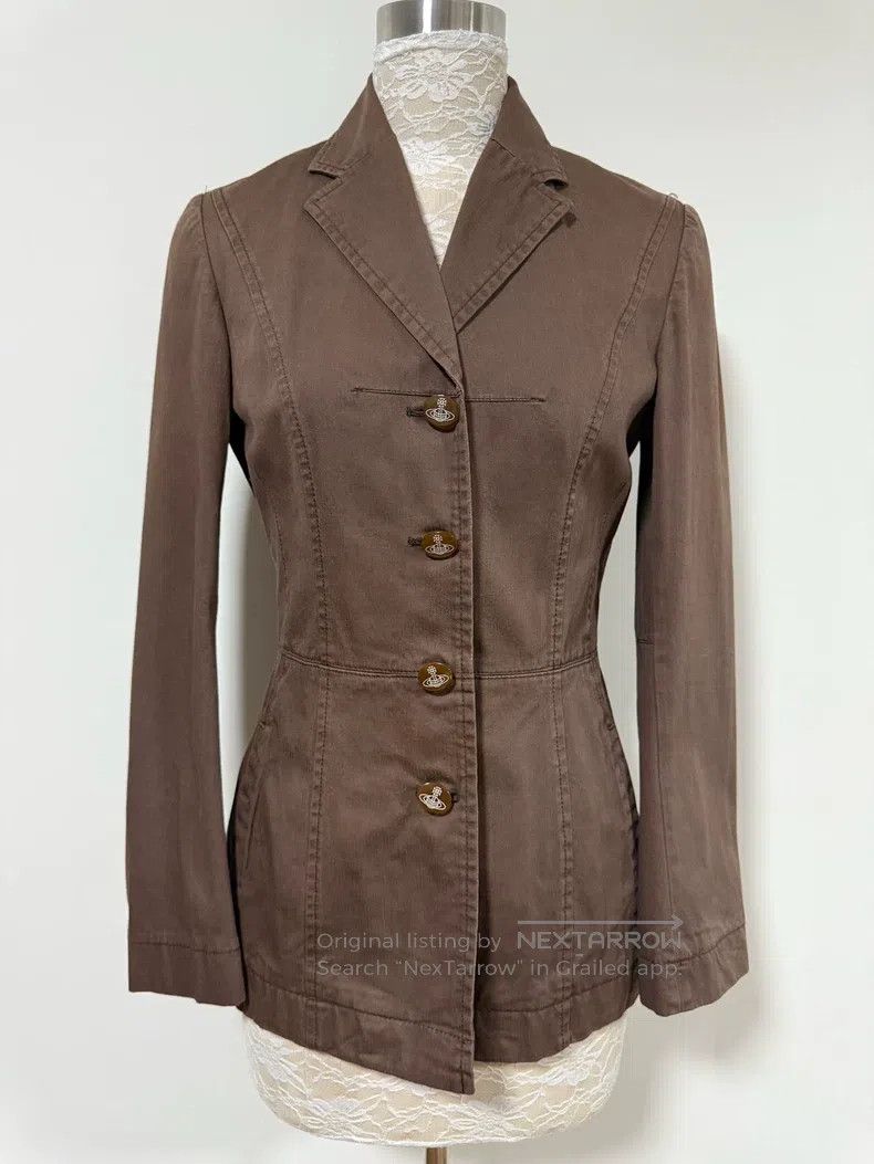 Vivienne Westwood Vivienne Westwood Old logo tea brown Saturn button jacket Size M / US 6-8 / IT 42-44 - 3 Thumbnail