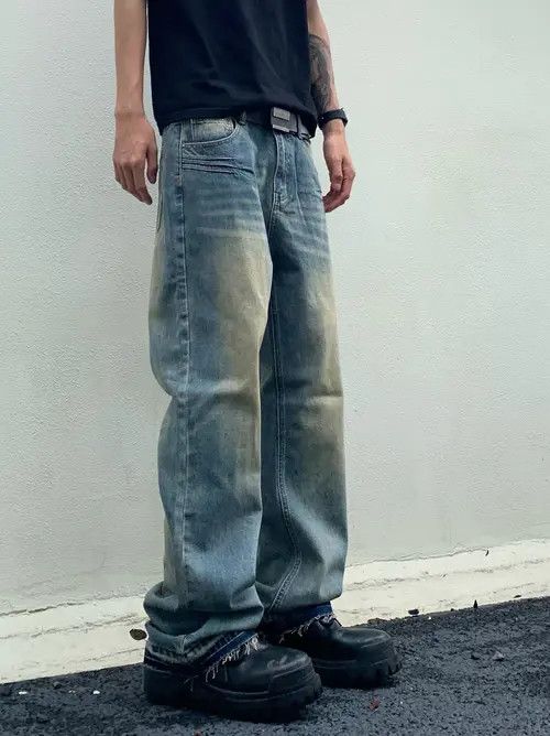 VIBE distressed faded paint flared damaged jeans Size US 30 / EU 46 - 5 Thumbnail