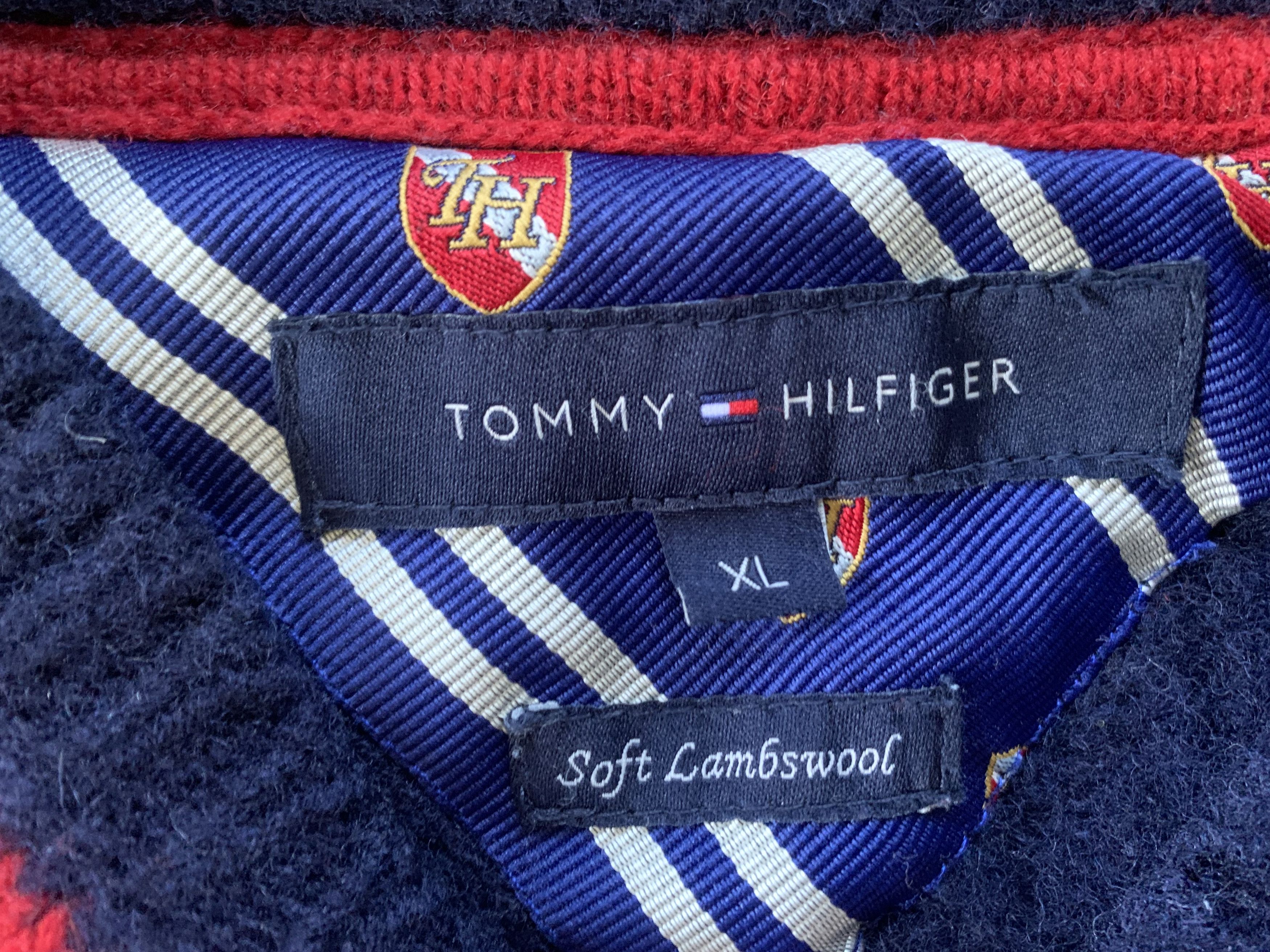Tommy Hilfiger Mens Tommy Hilfiger Cable Knit V Neck Lambswool Jumper Size US XL / EU 56 / 4 - 10 Thumbnail