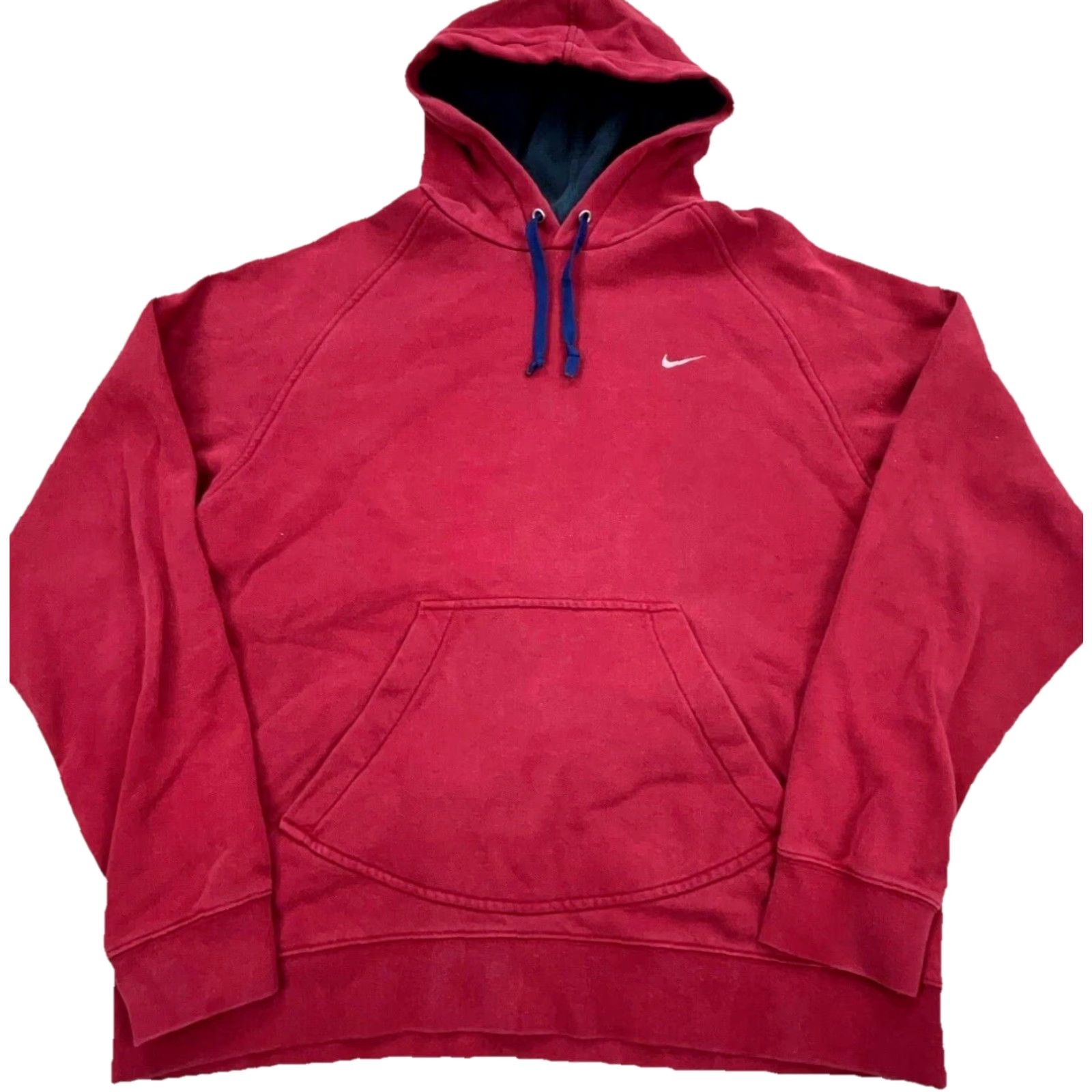 Nike VINTAGE Nike Hoodie Men L Red Y2K Sweatshirt Gray Tag Swoosh Size US L / EU 52-54 / 3 - 2 Thumbnail