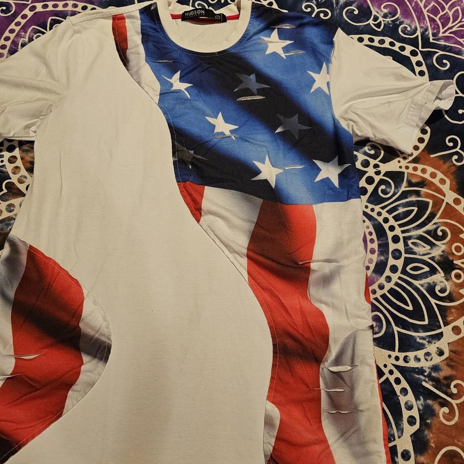 Hudson Hudson Men's Red White and Blue America T-shirt Size US S / EU 44-46 / 1 - 2 Thumbnail