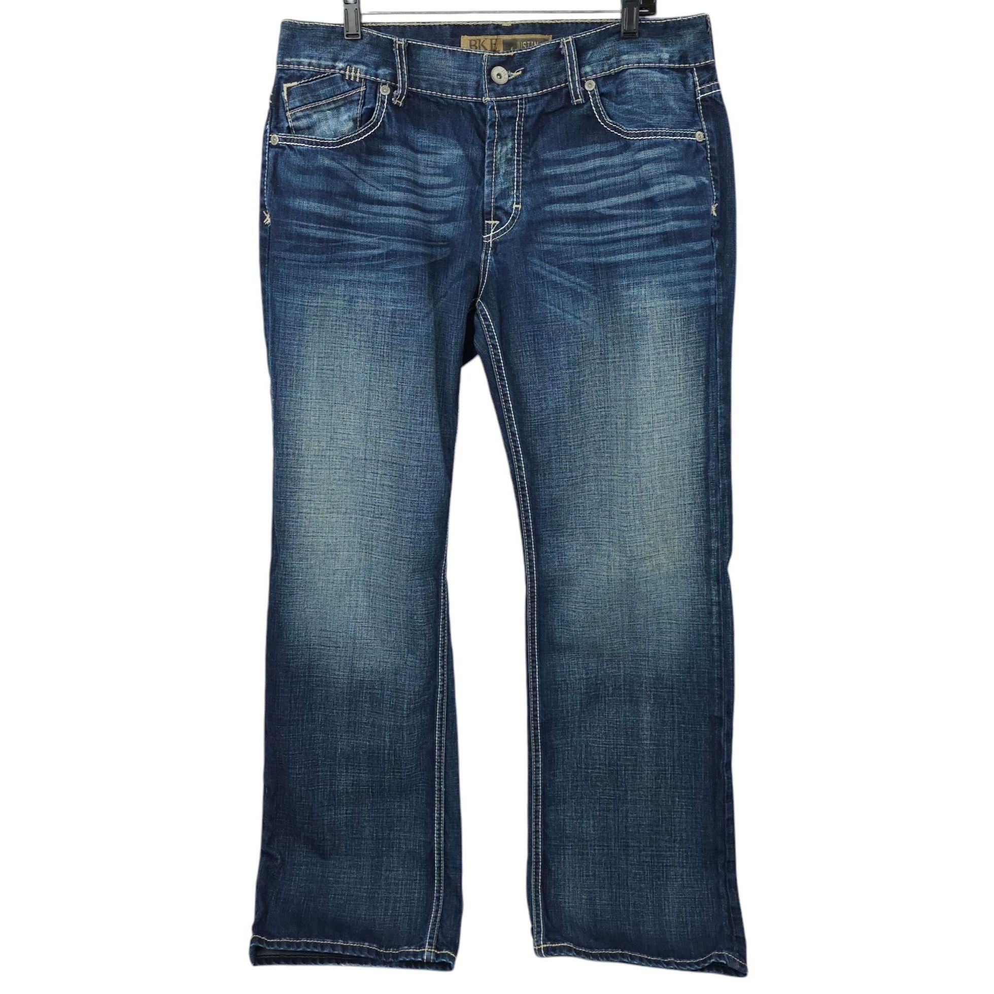 BKE BKE Justin Button Fly Jeans Mens Size 38x32.5" Distressed Size US 38 / EU 54 - 1 Thumbnail