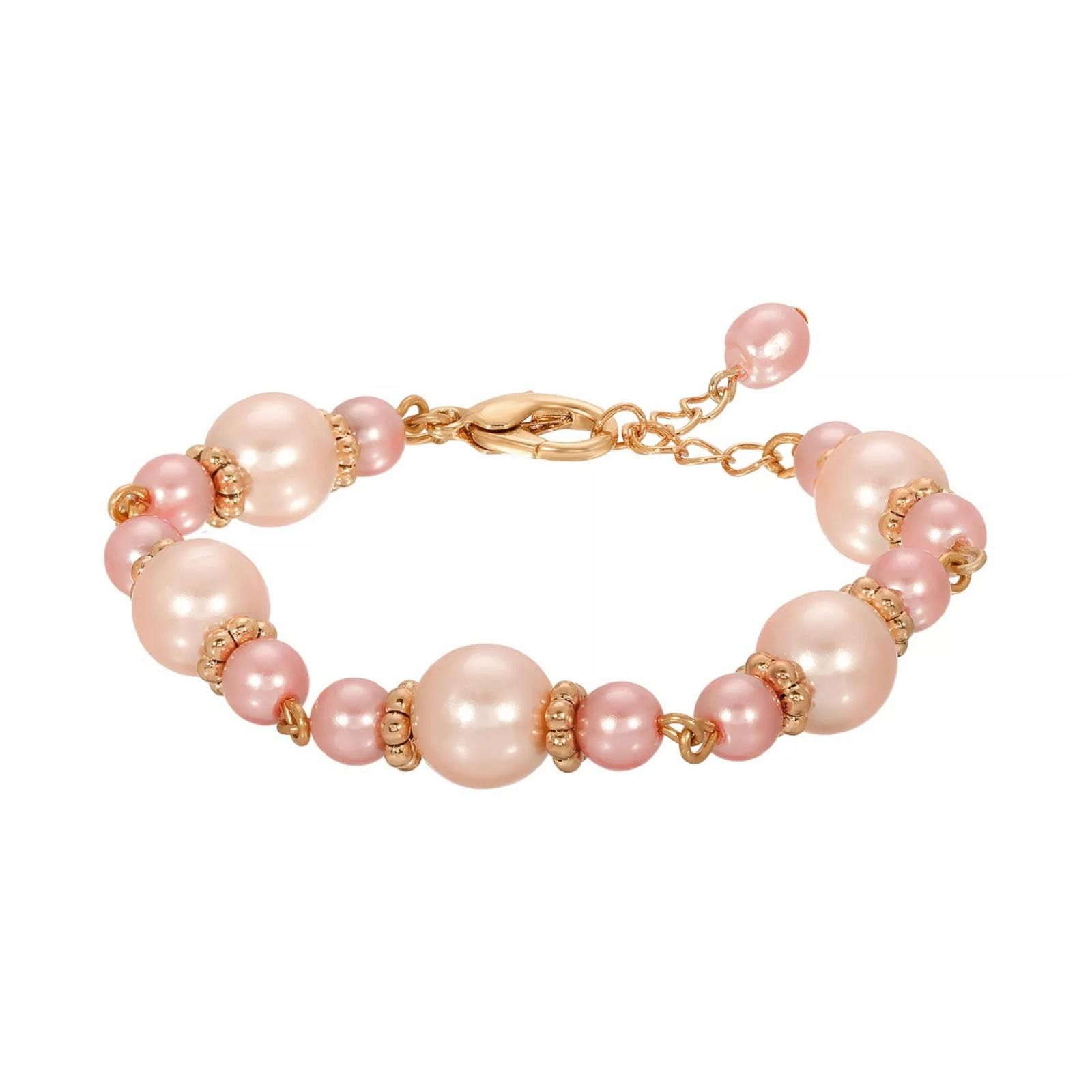 Other 1928 Gold Tone Pink Pearl Bracelet Size ONE SIZE - 1 Thumbnail