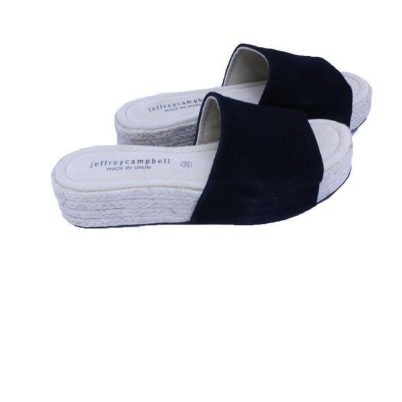 Jeffrey Campbell Jeffrey Campbell Black Suede Espadrille Slip-On Platform San Size US 8 / IT 38 - 4 Thumbnail