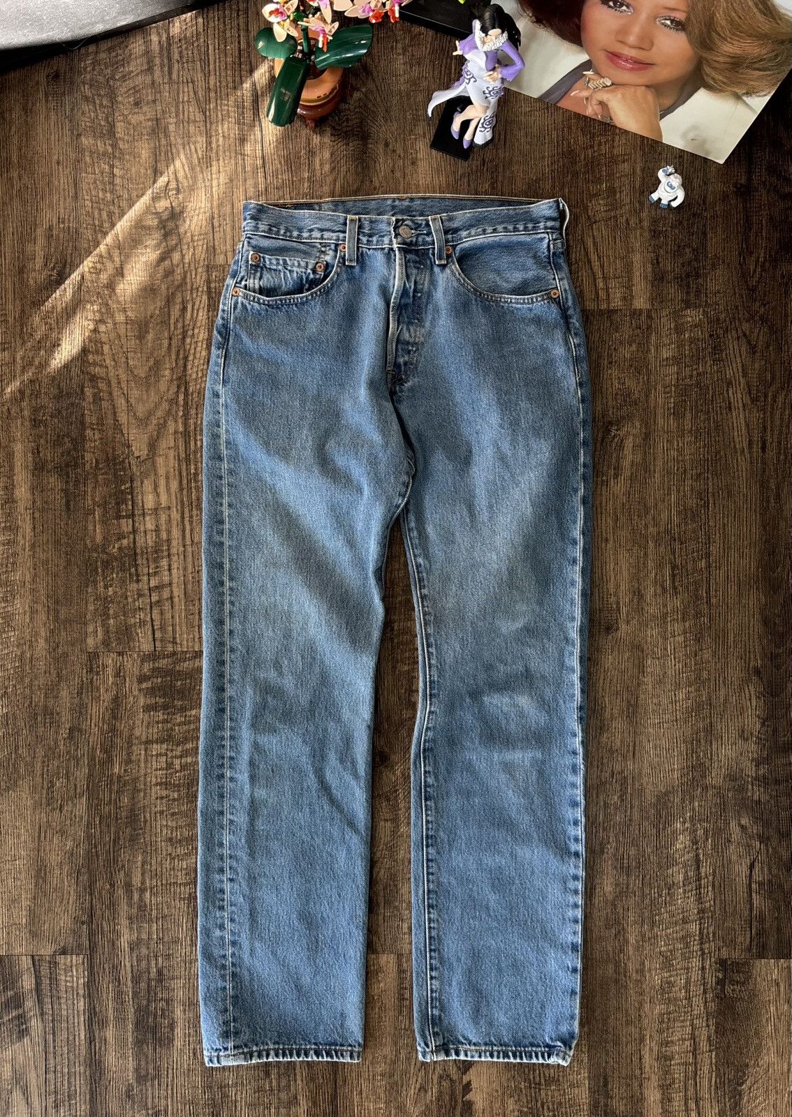 Levi's Vintage Clothing Y2k Levis 501 31x34 Blue Denim Jeans Size US 31 - 1 Thumbnail