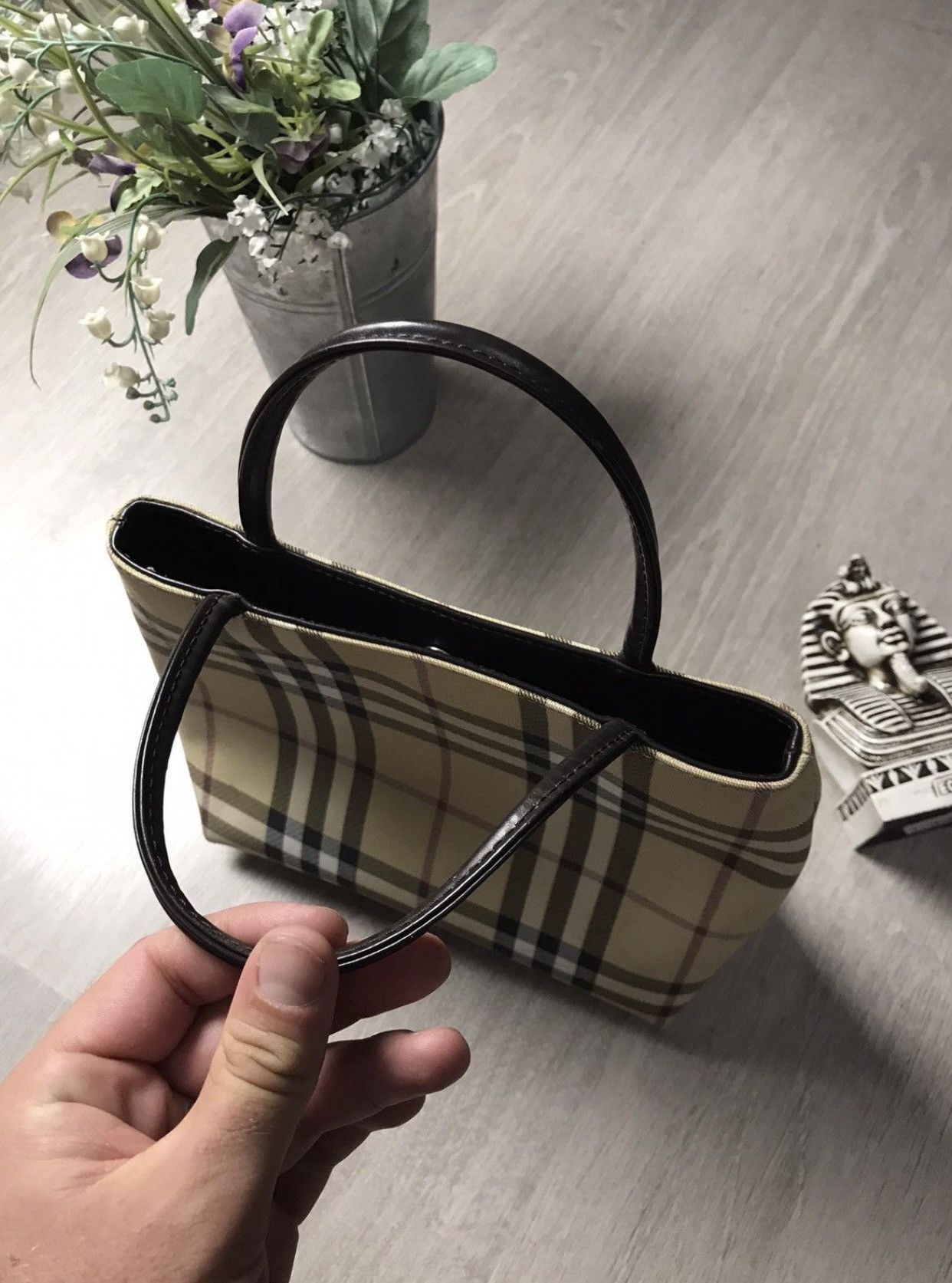 Burberry × Burberry Prorsum Burberry Nova Check Coated Canvas Tote Bag purse Size ONE SIZE - 8 Thumbnail