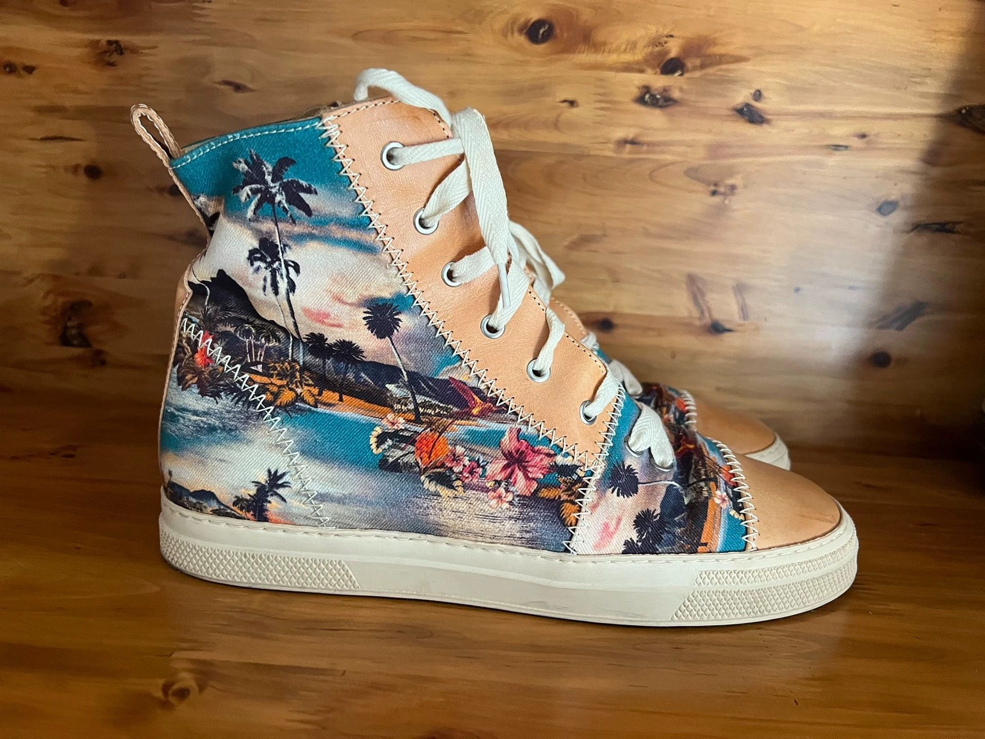 Jean Paul Gaultier JPG leather paneled high-top casual shoes 42 Portugal Size US 9 / EU 42 - 3 Thumbnail