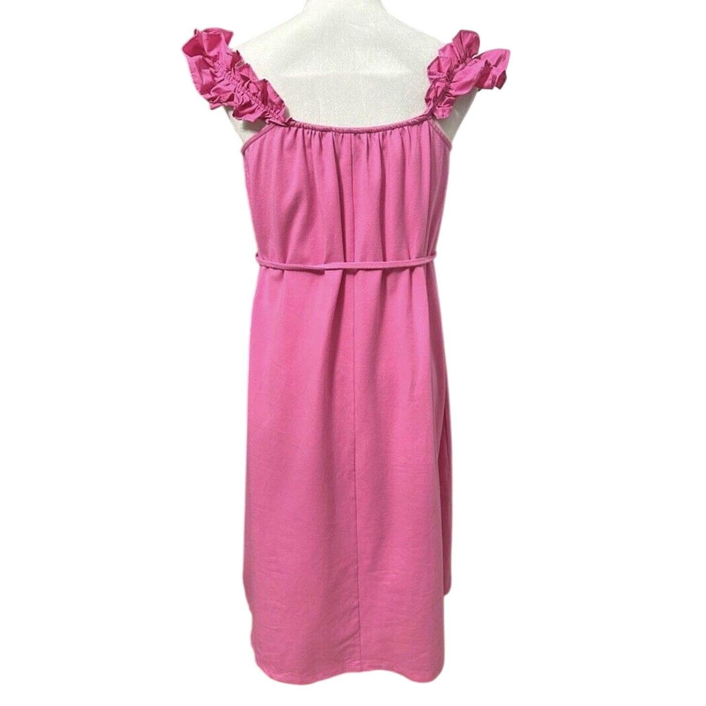 Other Donna Morgan Mada A Line Dress Pink Belted Midi Ruffle 8 New Size M / US 6-8 / IT 42-44 - 5 Thumbnail