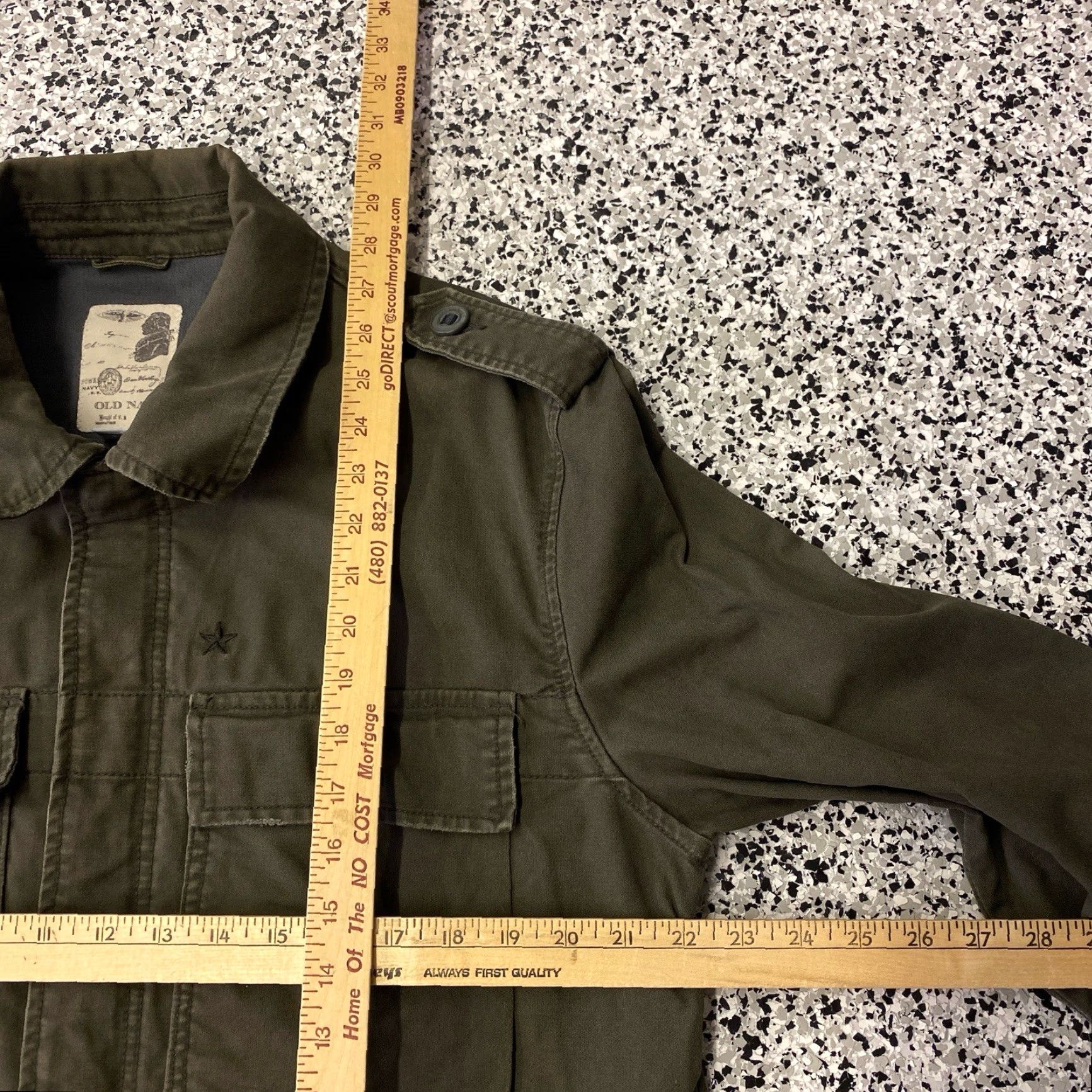 Old Navy VINTAGE Old Navy Army Green Jacket Coat Women's Large Full Zip Snap Button Army Coat Mid-Length Size L / US 10 / IT 46 - 3 Thumbnail
