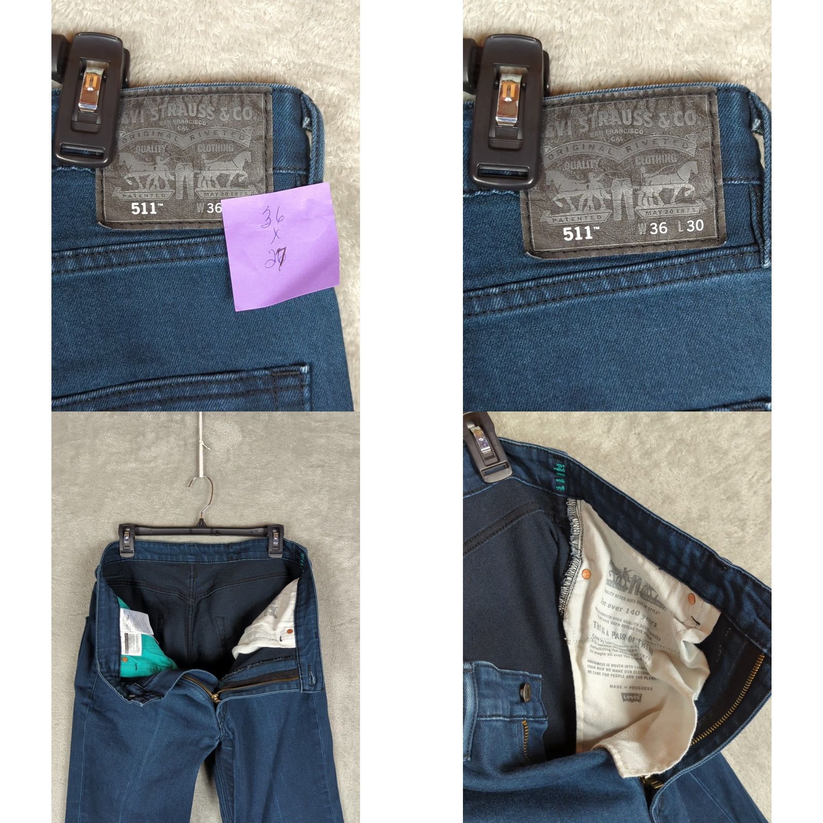 Levi's Levi's Jeans Slim 511 Commuter Reflective Dark Blue 36x27 5-Pocket Button Zipper Denim Jeans Mens Regular Slim Fit City Biker College Streetwear Size US 36 / EU 52 - 9 Thumbnail