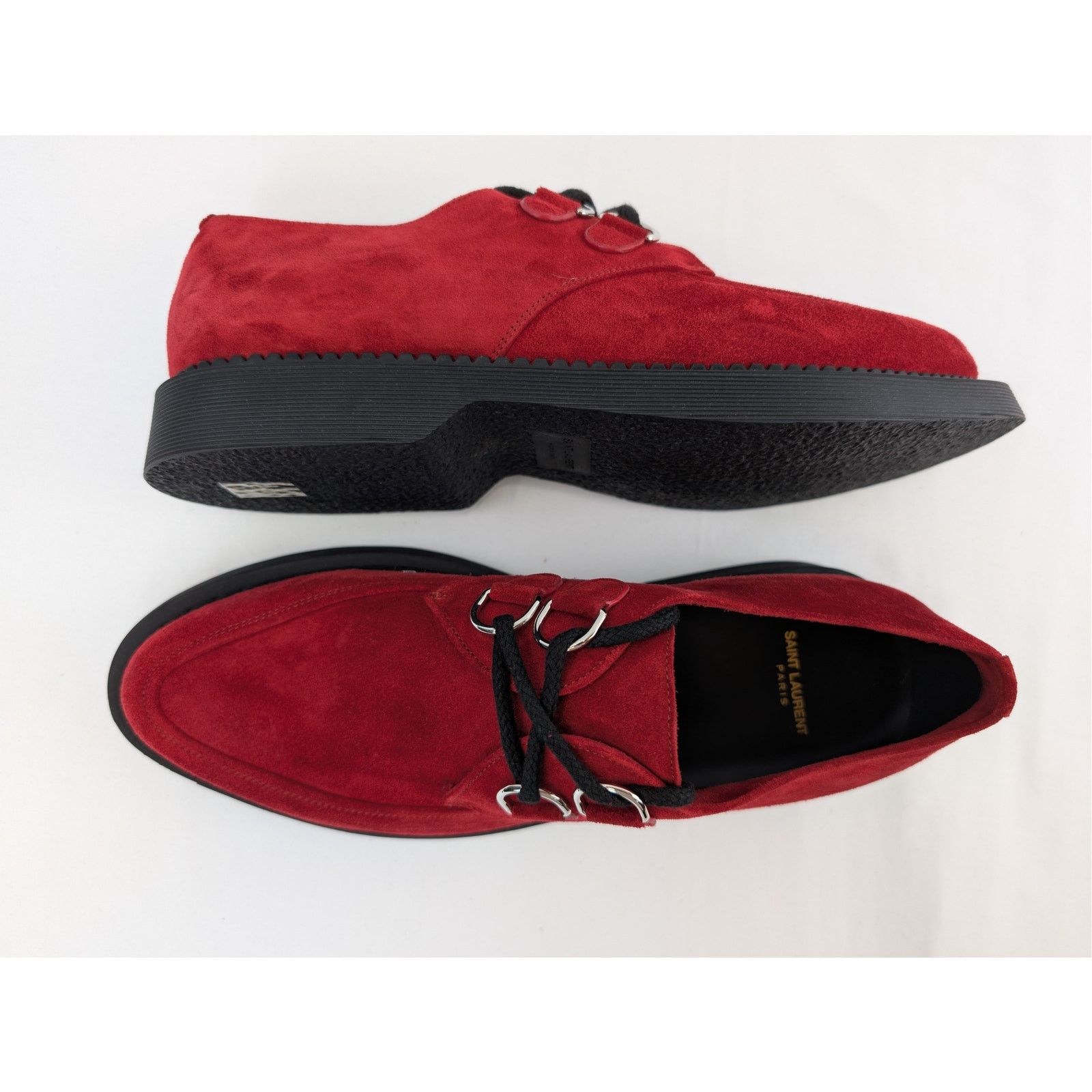 Saint laurent テディ クリーパー スエード Saint Laurent Paris SLP red suede creepers | Grailed