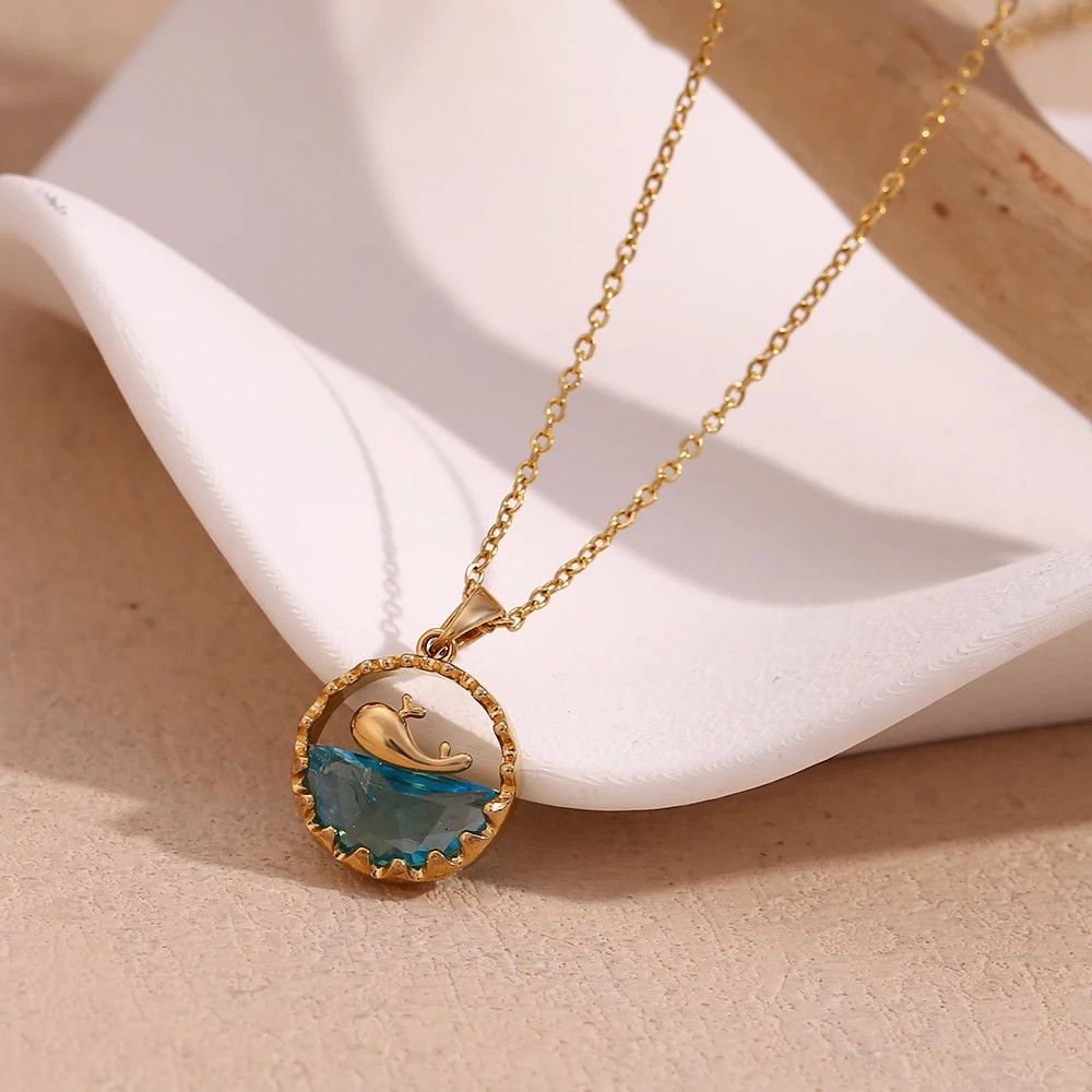 Jewelry × Vintage Blue Ocean Whale Pendant Necklace Size ONE SIZE - 5 Thumbnail