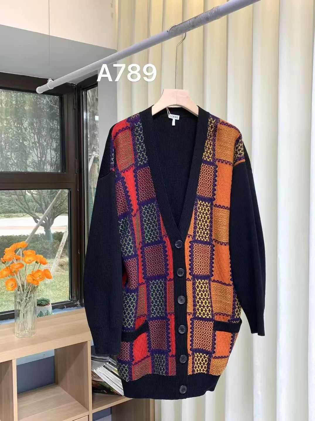 Loewe LOEWE Colorblock Wool Long Cardigan Size US S / EU 44-46 / 1 - 1 Thumbnail